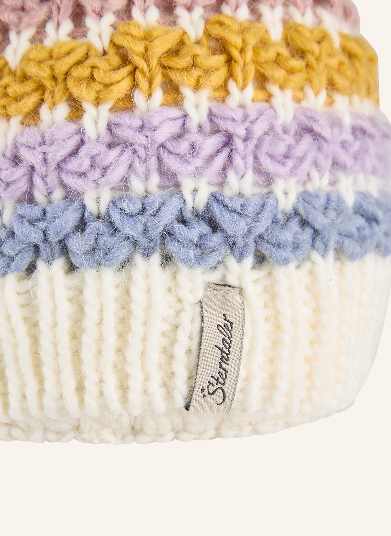 Sterntaler Bommelmütze Streifen: BEIGE