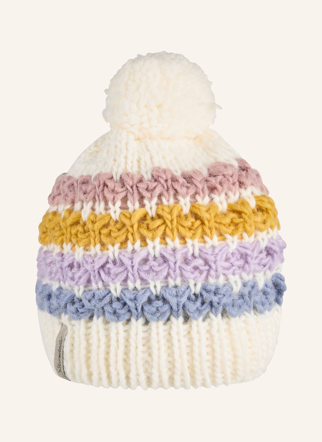 Sterntaler Bommelmütze Streifen: BEIGE