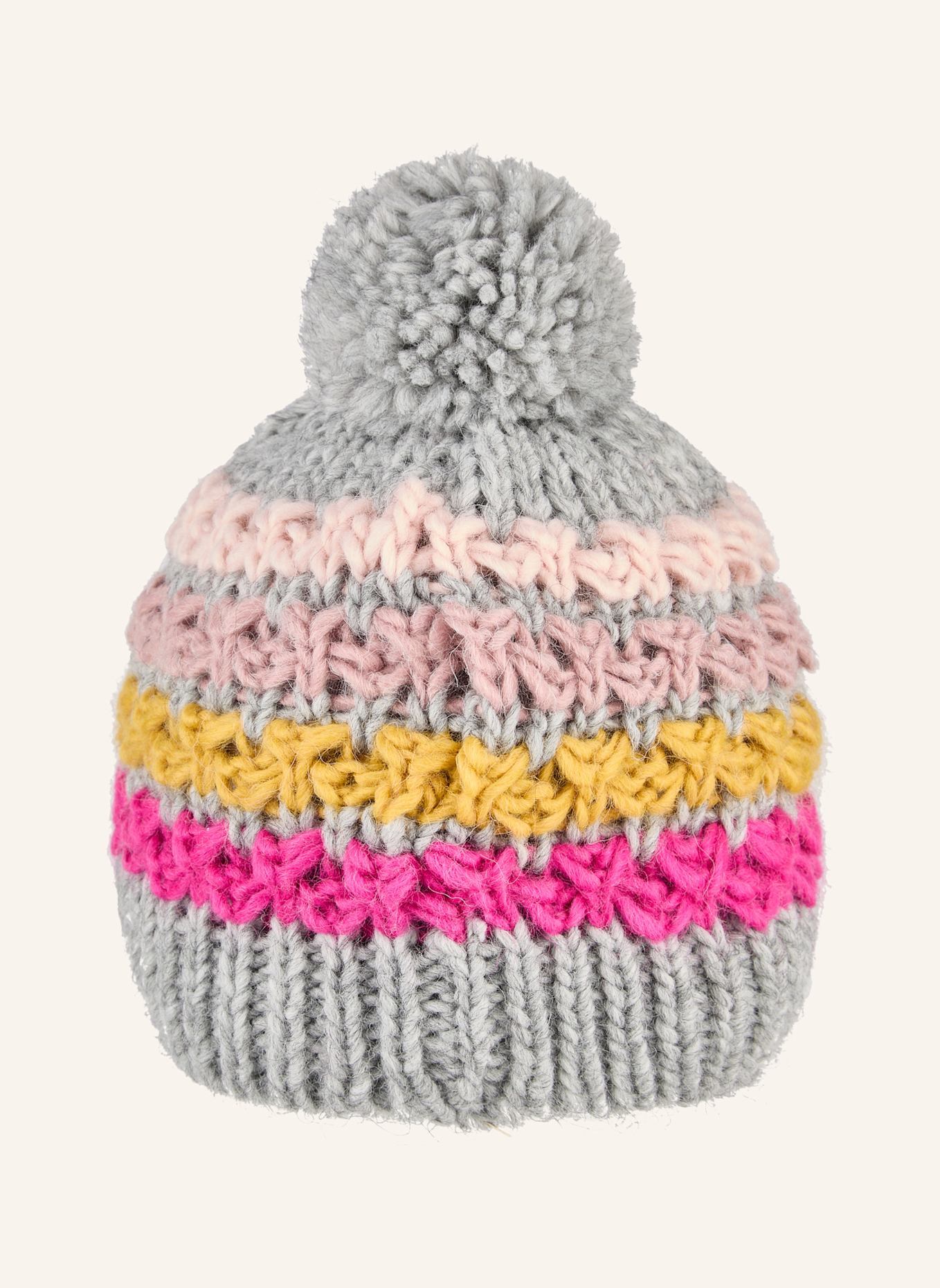 Sterntaler Bommelmütze Streifen: SILBER