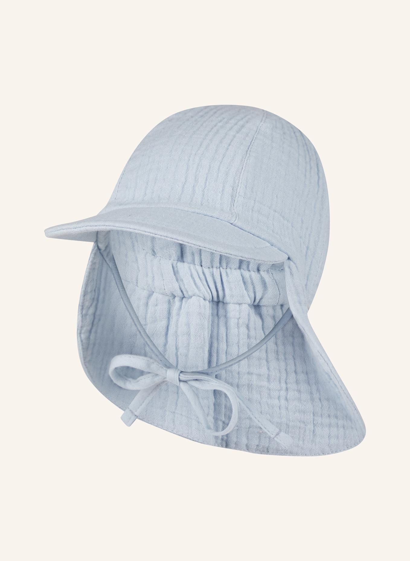 Sterntaler Schirmmütze mit Nackenschutz Musselin: BLAU