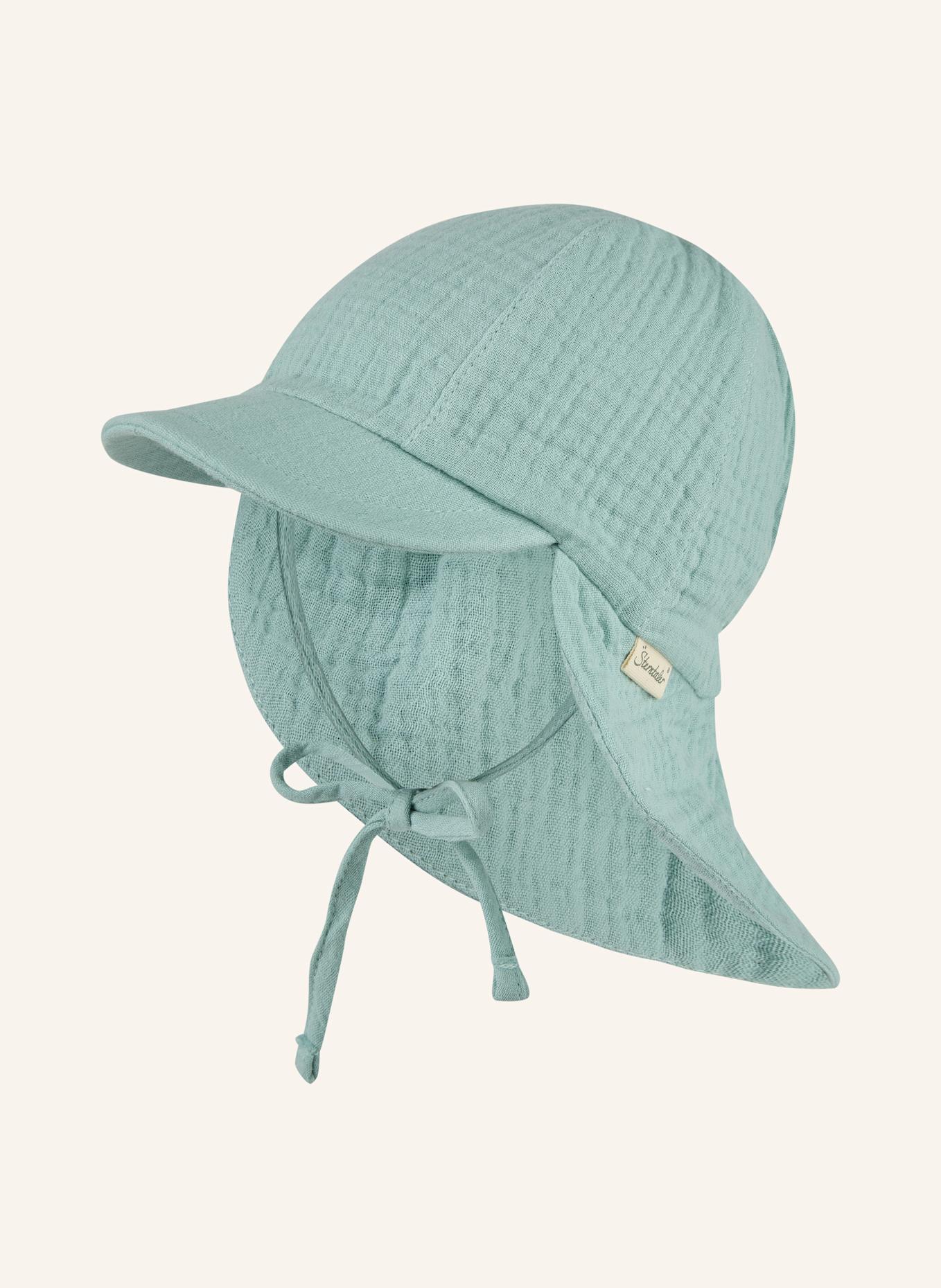 Sterntaler Schirmmütze mit Nackenschutz Musselin: TÜRKIS