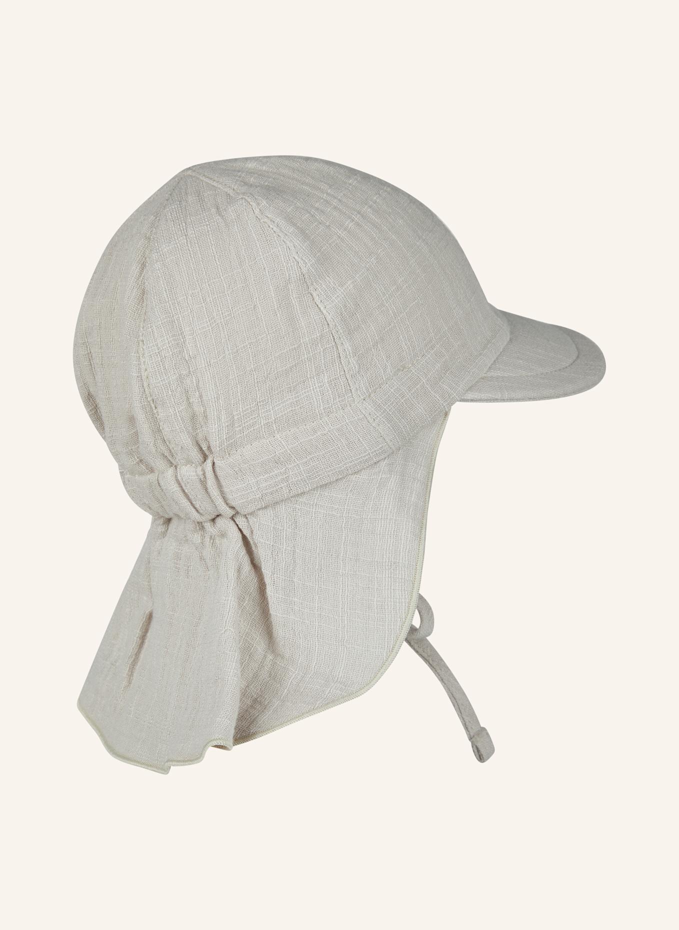 Sterntaler Schirmmütze mit Nackenschutz uni: HELLGRAU