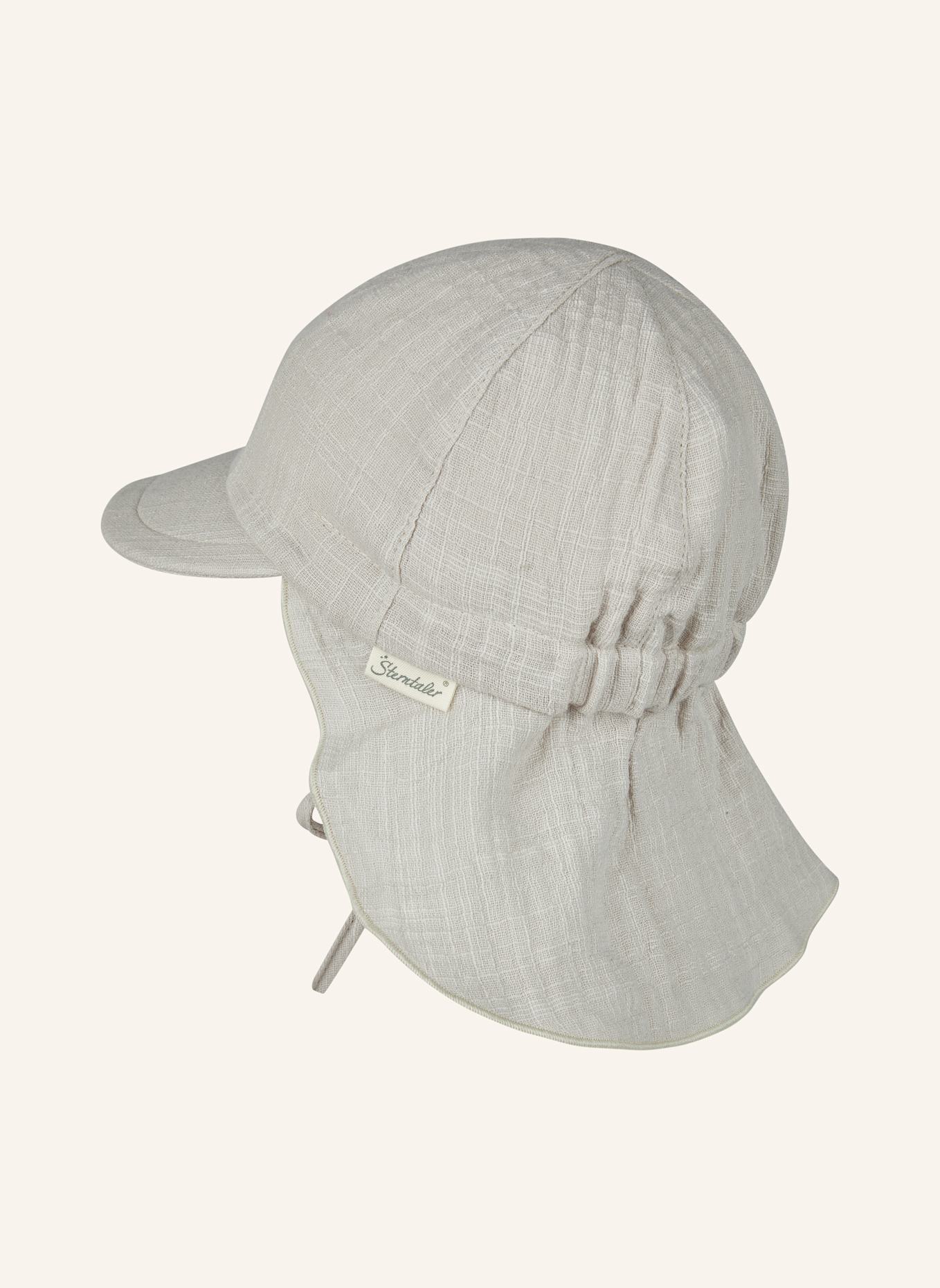 Sterntaler Schirmmütze mit Nackenschutz uni: HELLGRAU