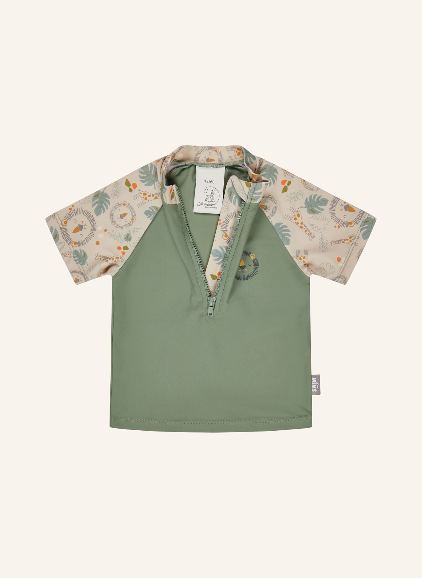 Sterntaler Badeshirt kurzarm Löwe: DUNKELGRÜN