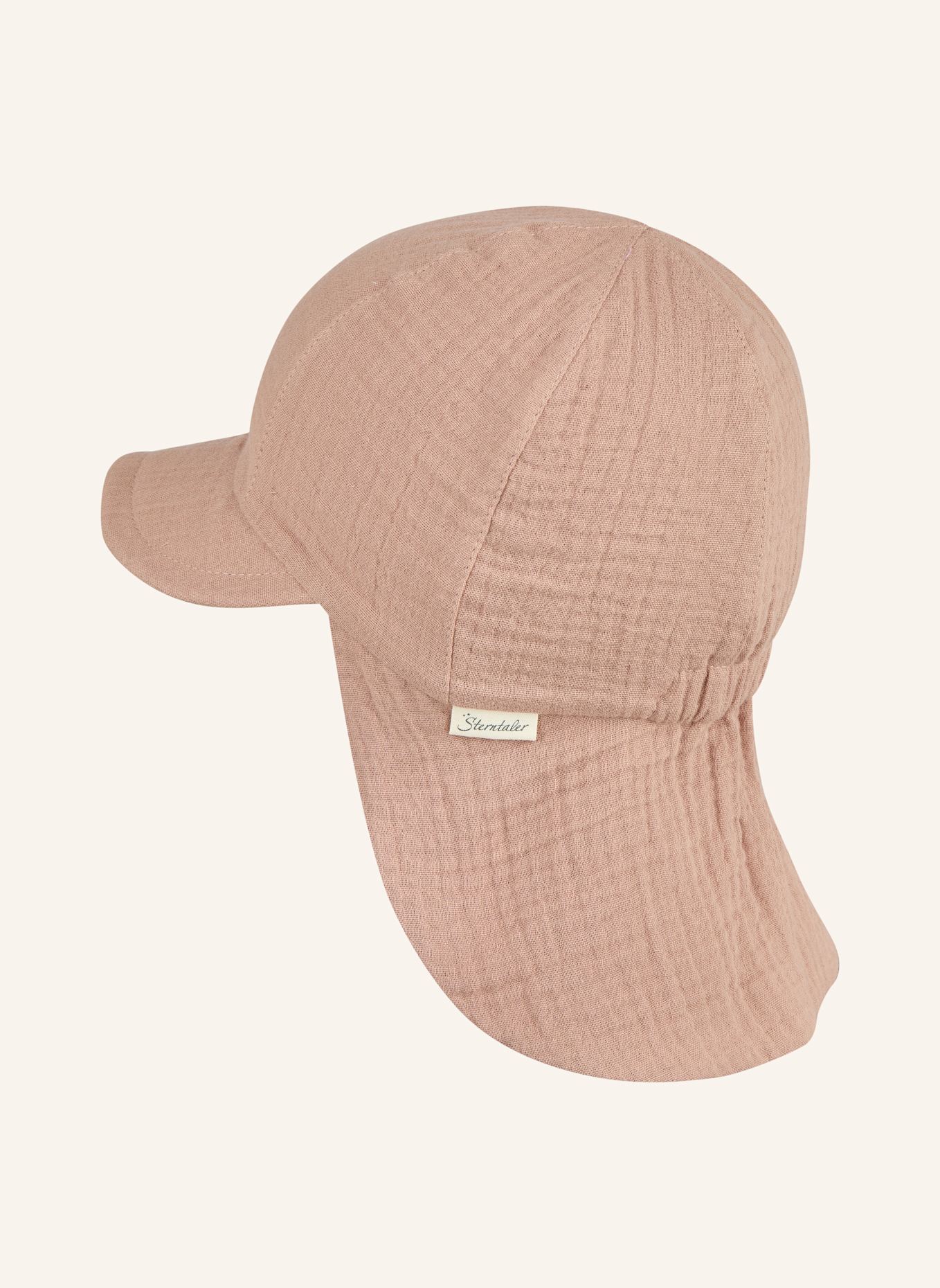 Sterntaler Schirmmütze mit Nackenschutz Musselin: TAUPE