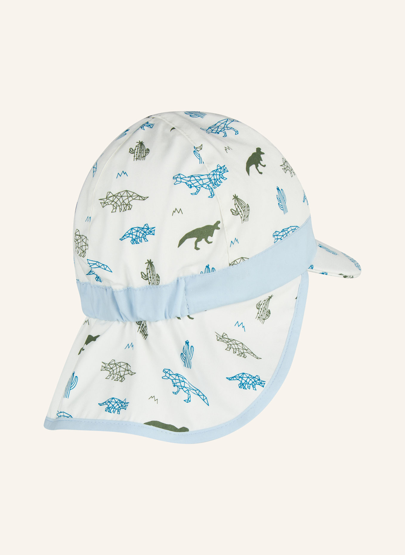Sterntaler Schirmmütze mit Nackenschutz Saurier: WEISS