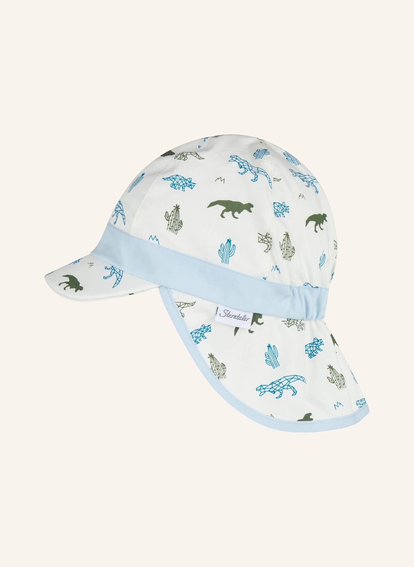 Sterntaler Schirmmütze mit Nackenschutz Saurier: WEISS