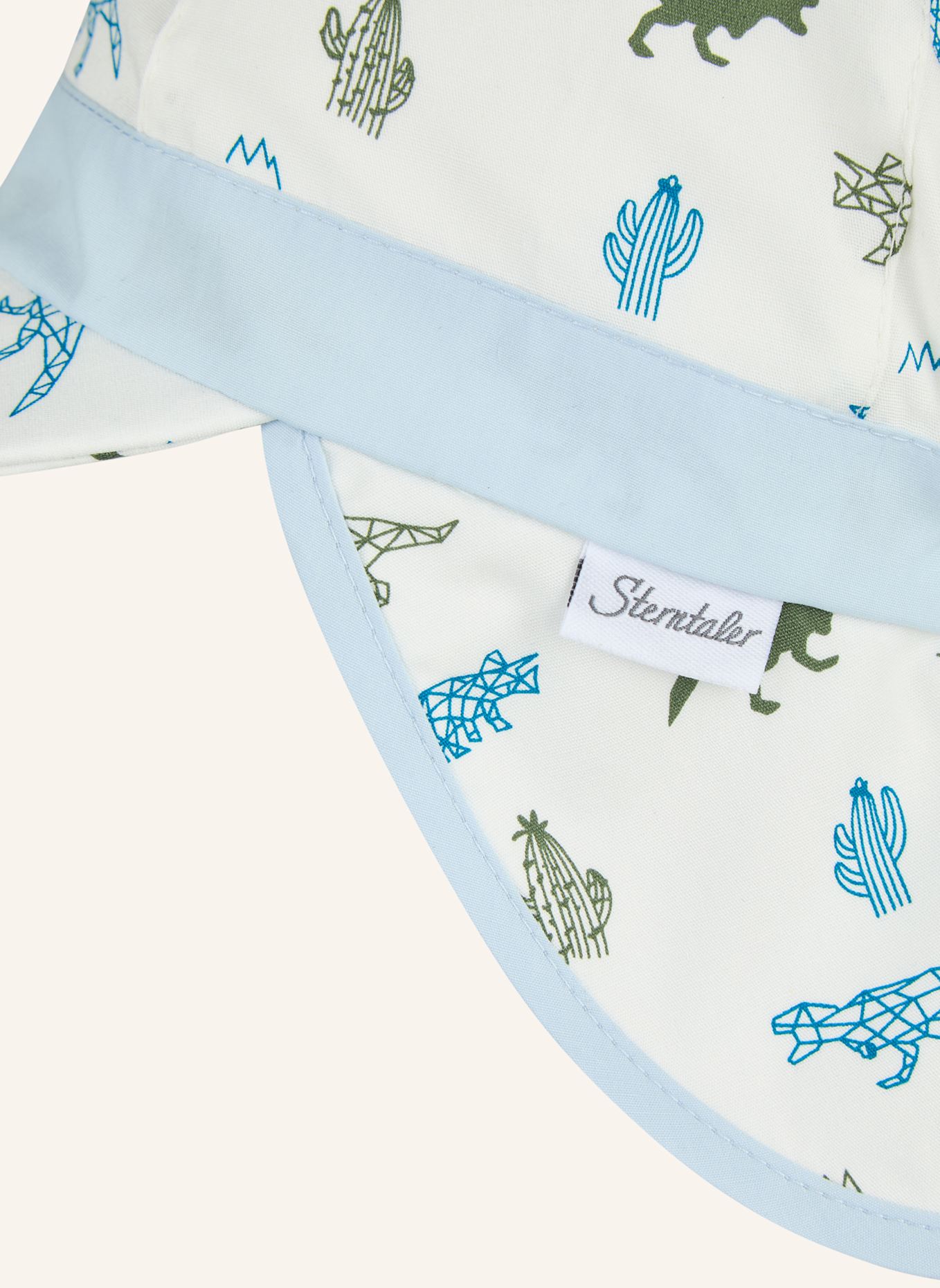 Sterntaler Schirmmütze mit Nackenschutz Saurier: WEISS