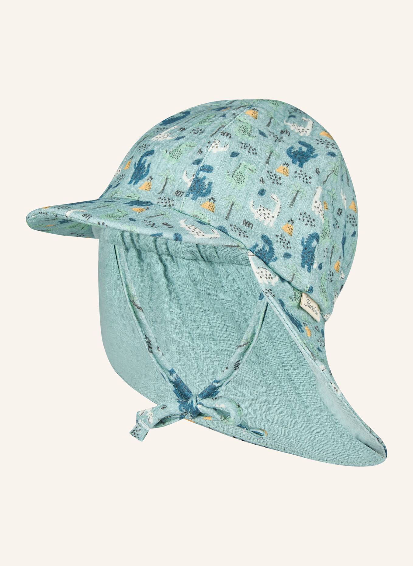 Sterntaler Schirmmütze mit Nackenschutz Dinos: TÜRKIS