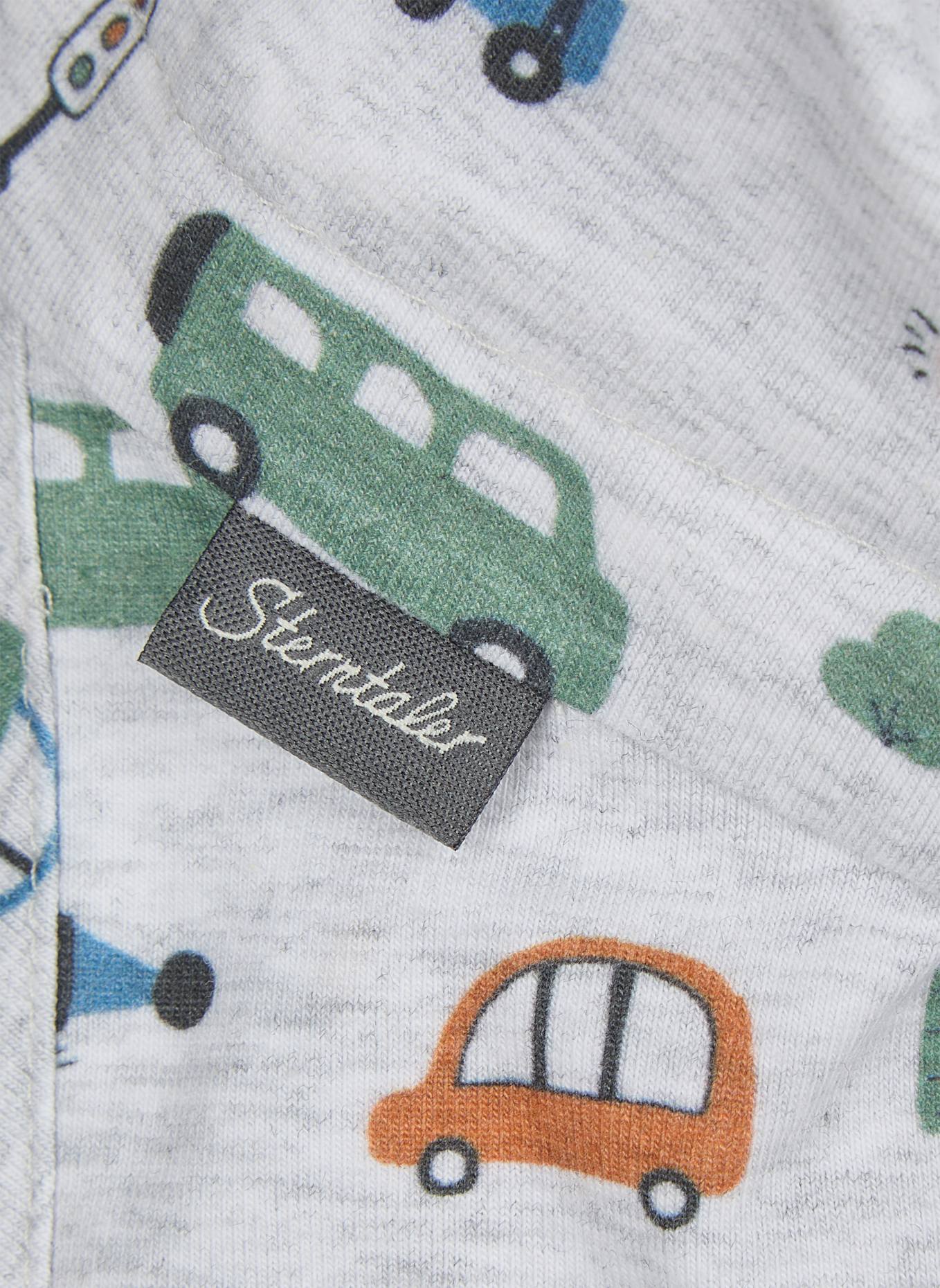 Sterntaler Schirmmütze mit Nackenschutz Fahrzeuge: HELLGRAU