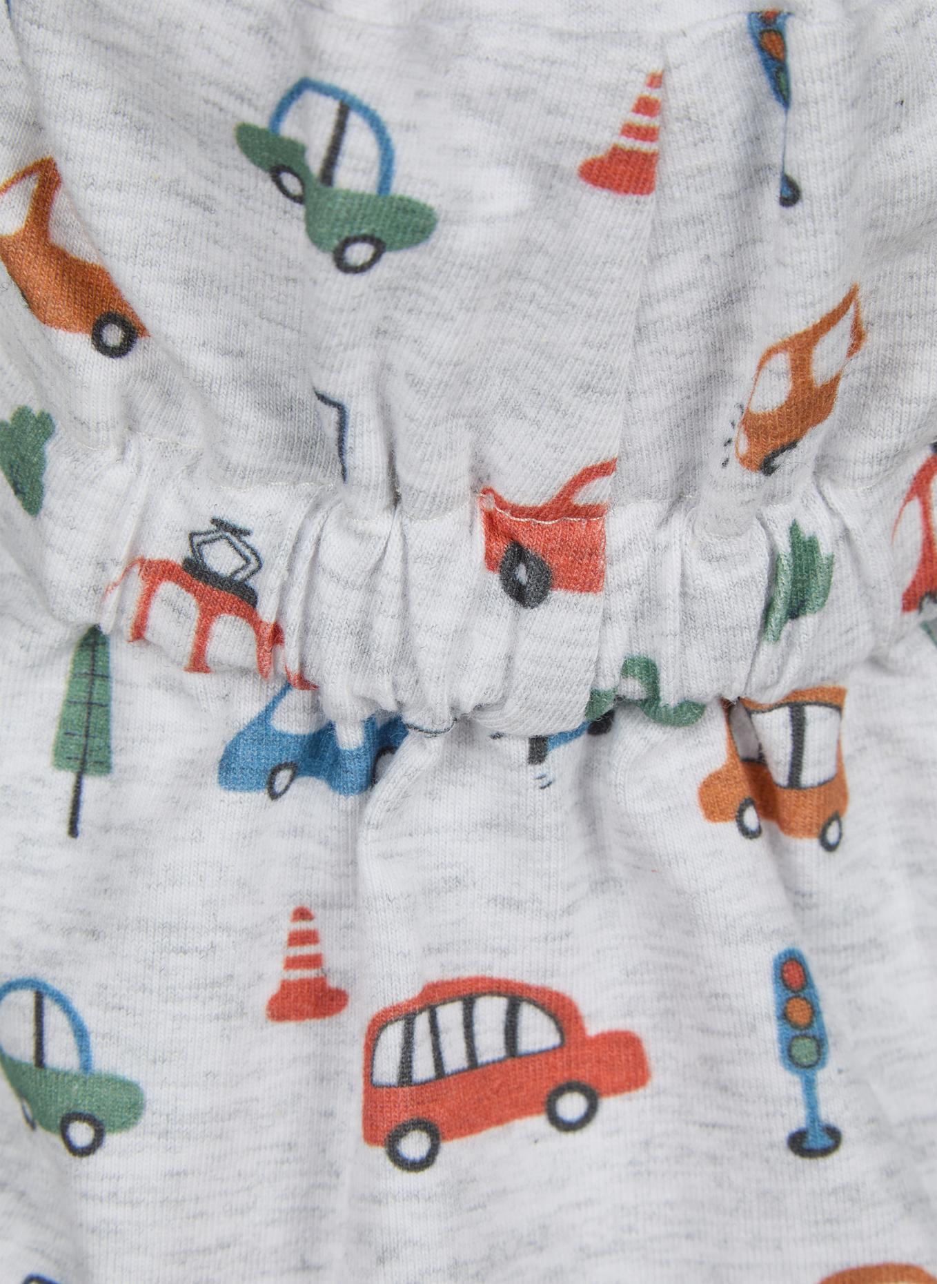 Sterntaler Schirmmütze mit Nackenschutz Fahrzeuge: HELLGRAU