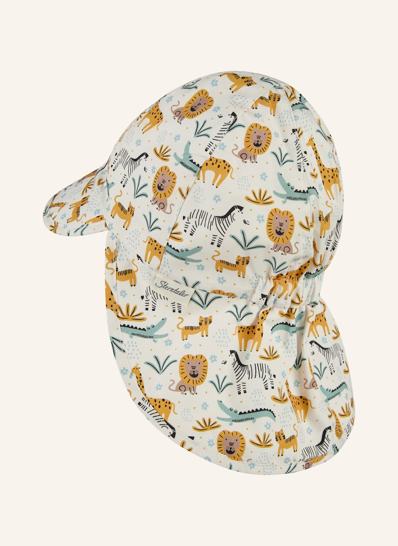 Sterntaler Schirmmütze mit Nackenschutz Zootiere: BEIGE