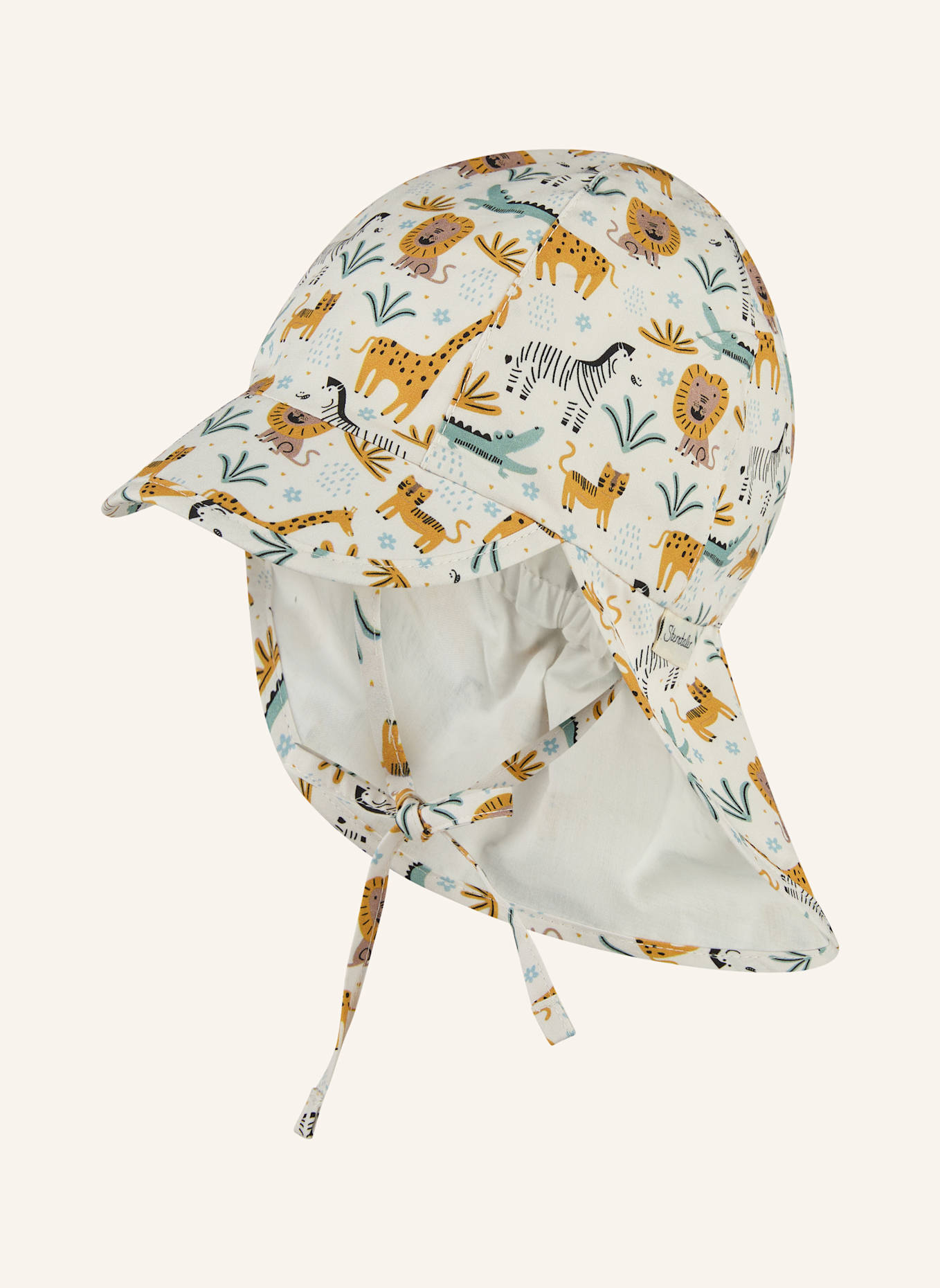 Sterntaler Schirmmütze mit Nackenschutz Zootiere: BEIGE