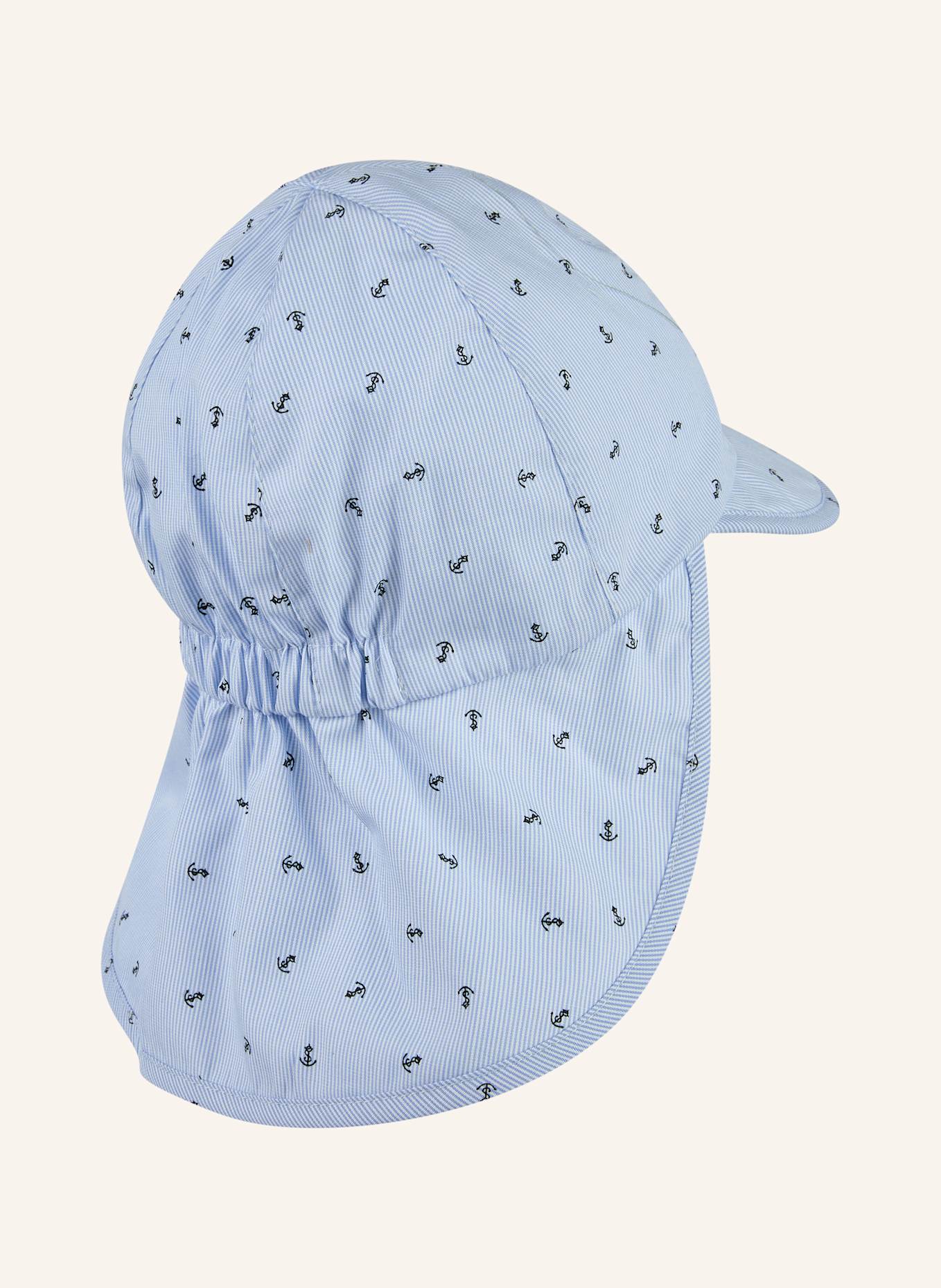 Sterntaler Schirmmütze mit Nackenschutz Anker: HELLBLAU