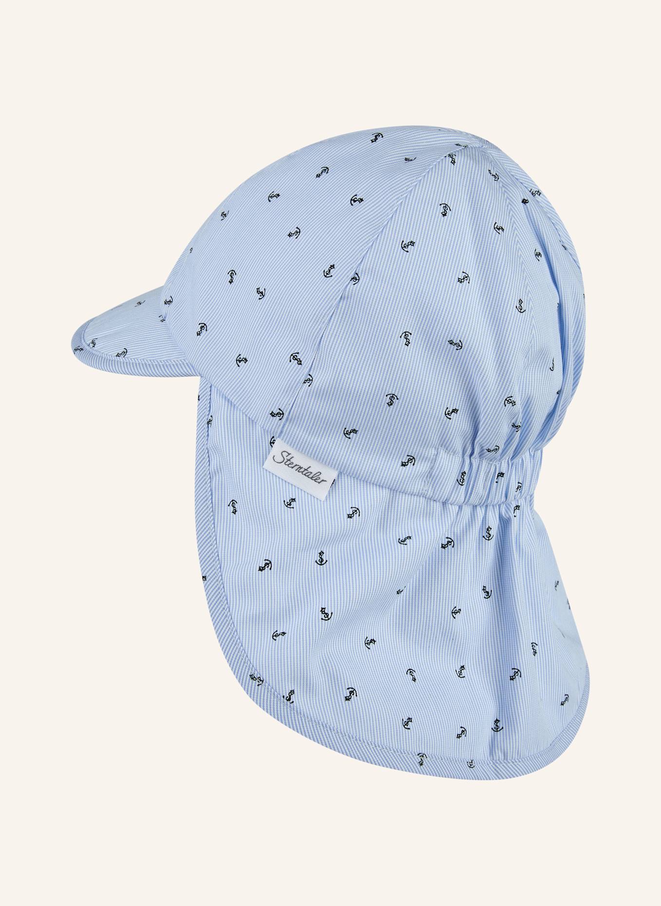 Sterntaler Schirmmütze mit Nackenschutz Anker: HELLBLAU