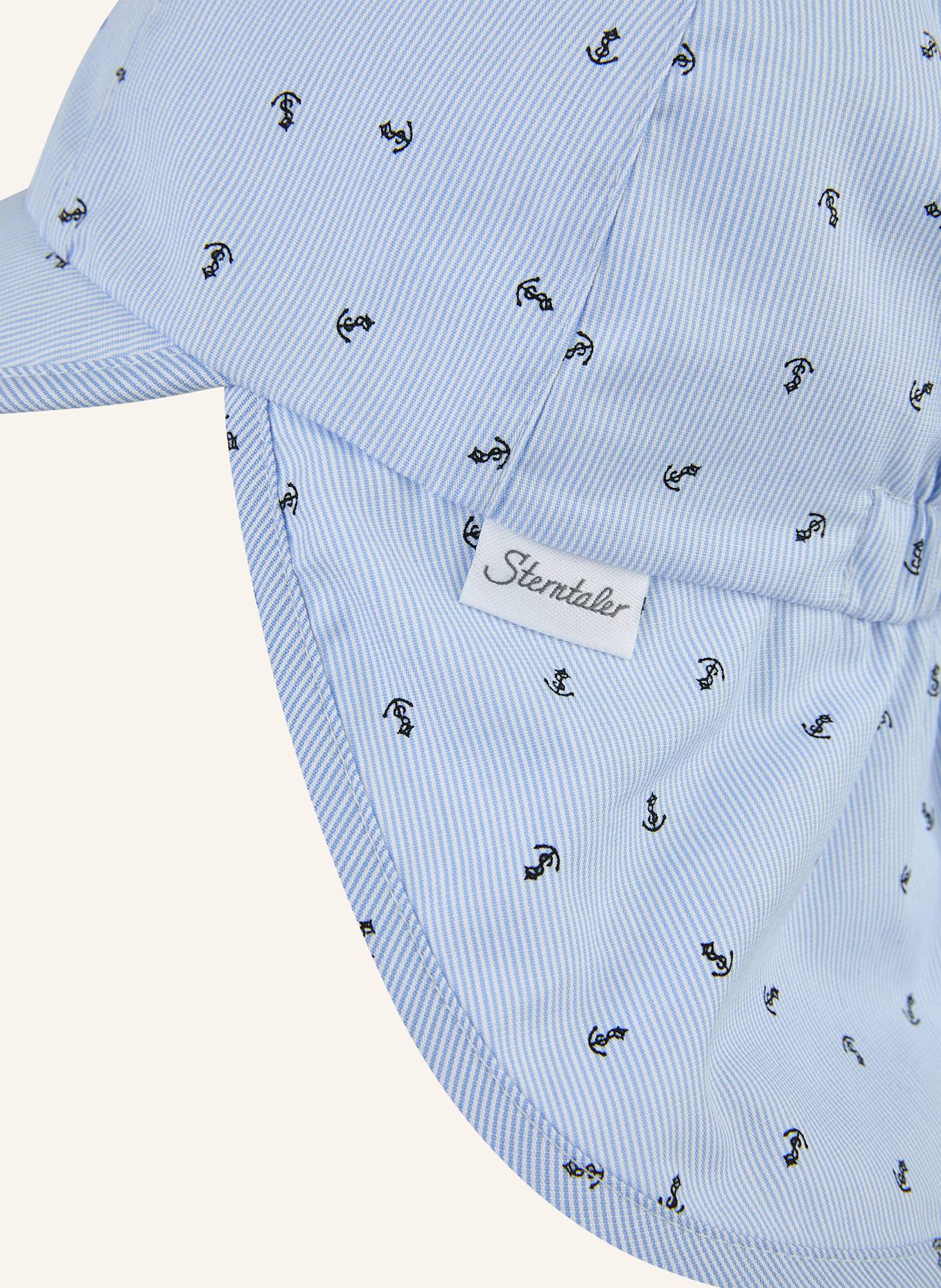 Sterntaler Schirmmütze mit Nackenschutz Anker: HELLBLAU