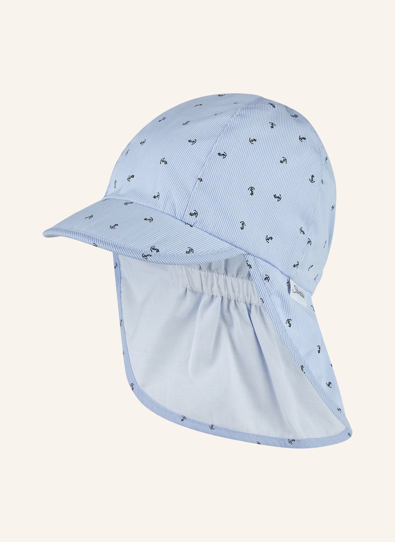 Sterntaler Schirmmütze mit Nackenschutz Anker: HELLBLAU