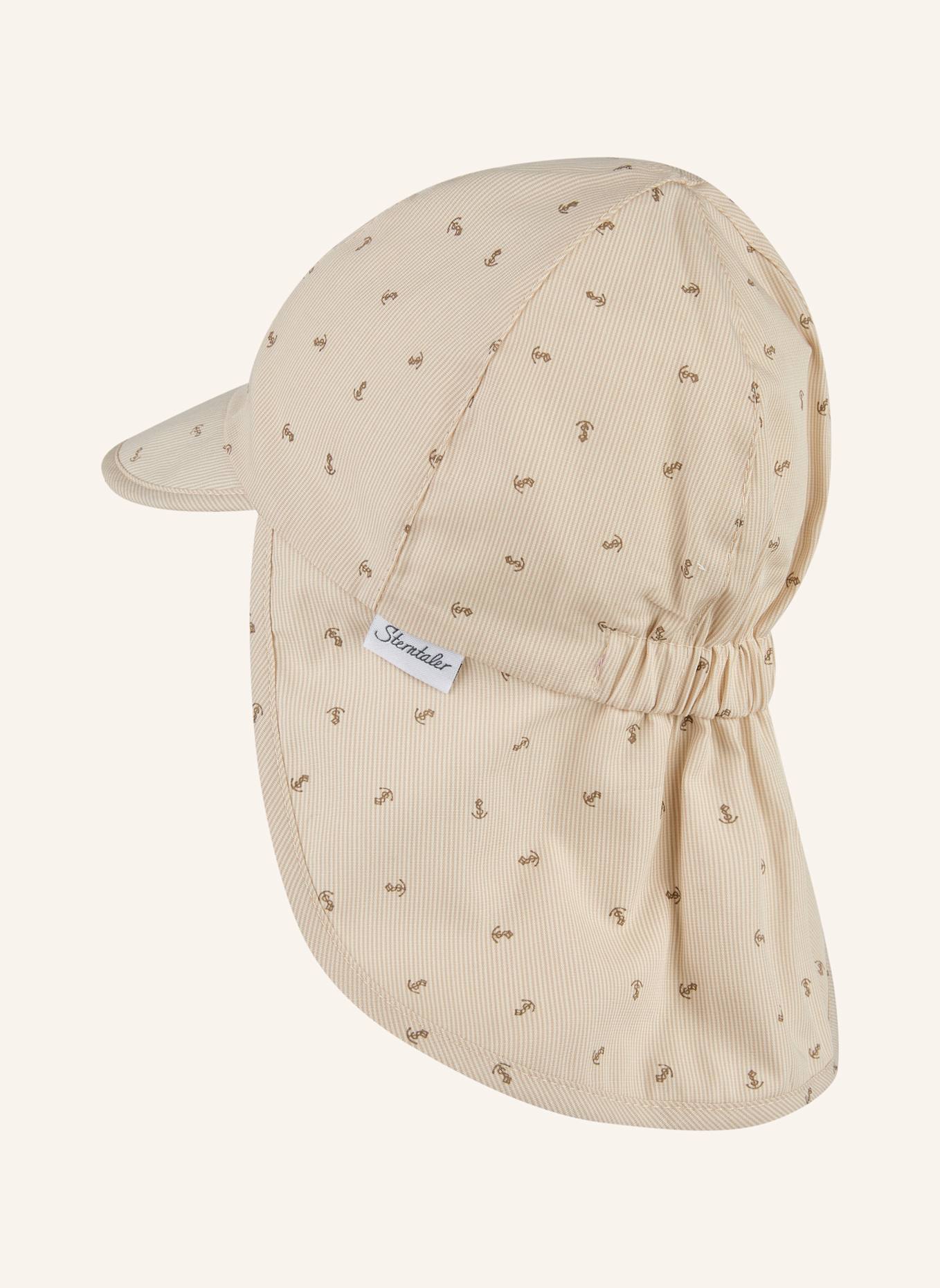 Sterntaler Schirmmütze mit Nackenschutz Anker: BEIGE