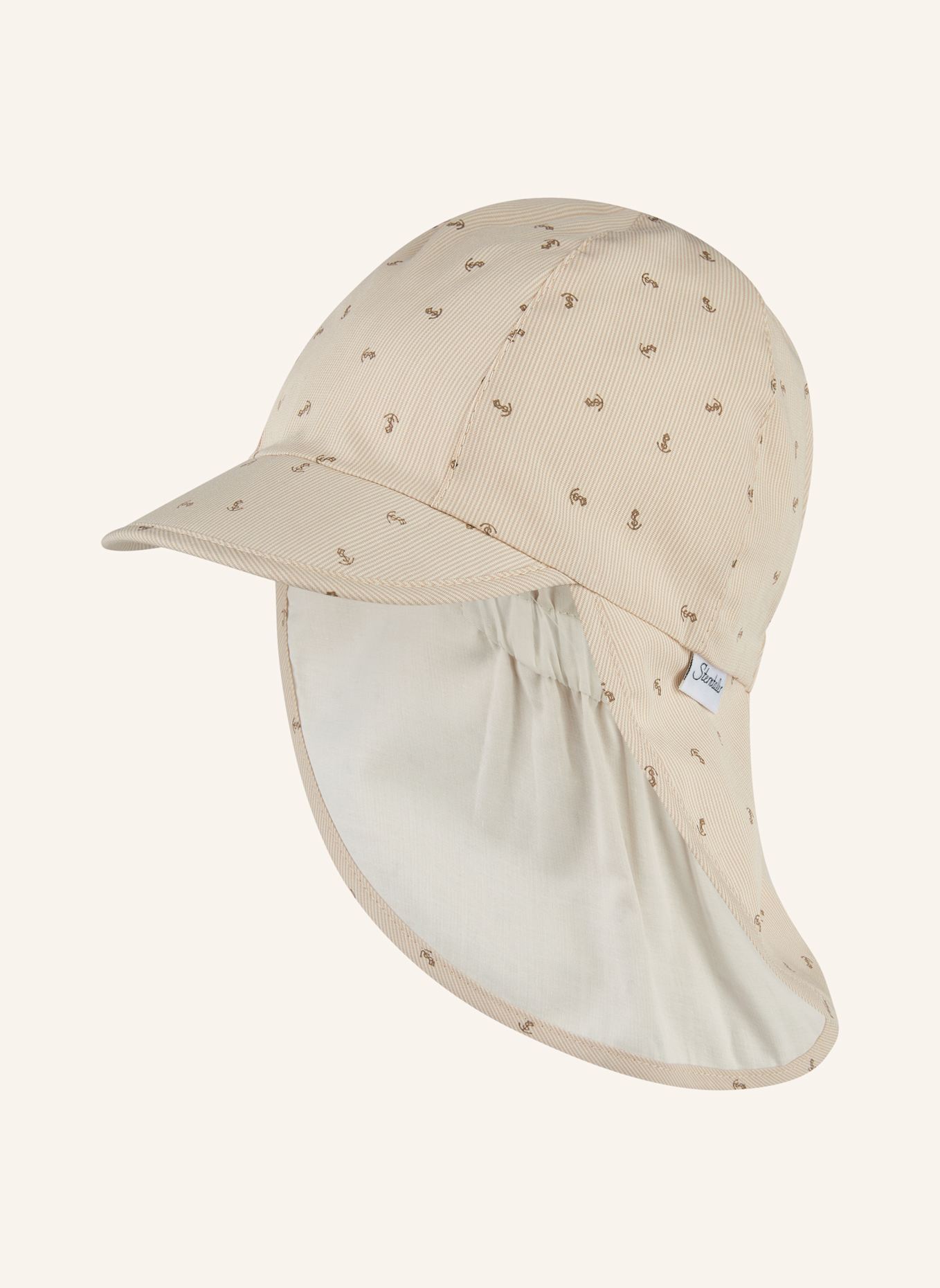 Sterntaler Schirmmütze mit Nackenschutz Anker: BEIGE