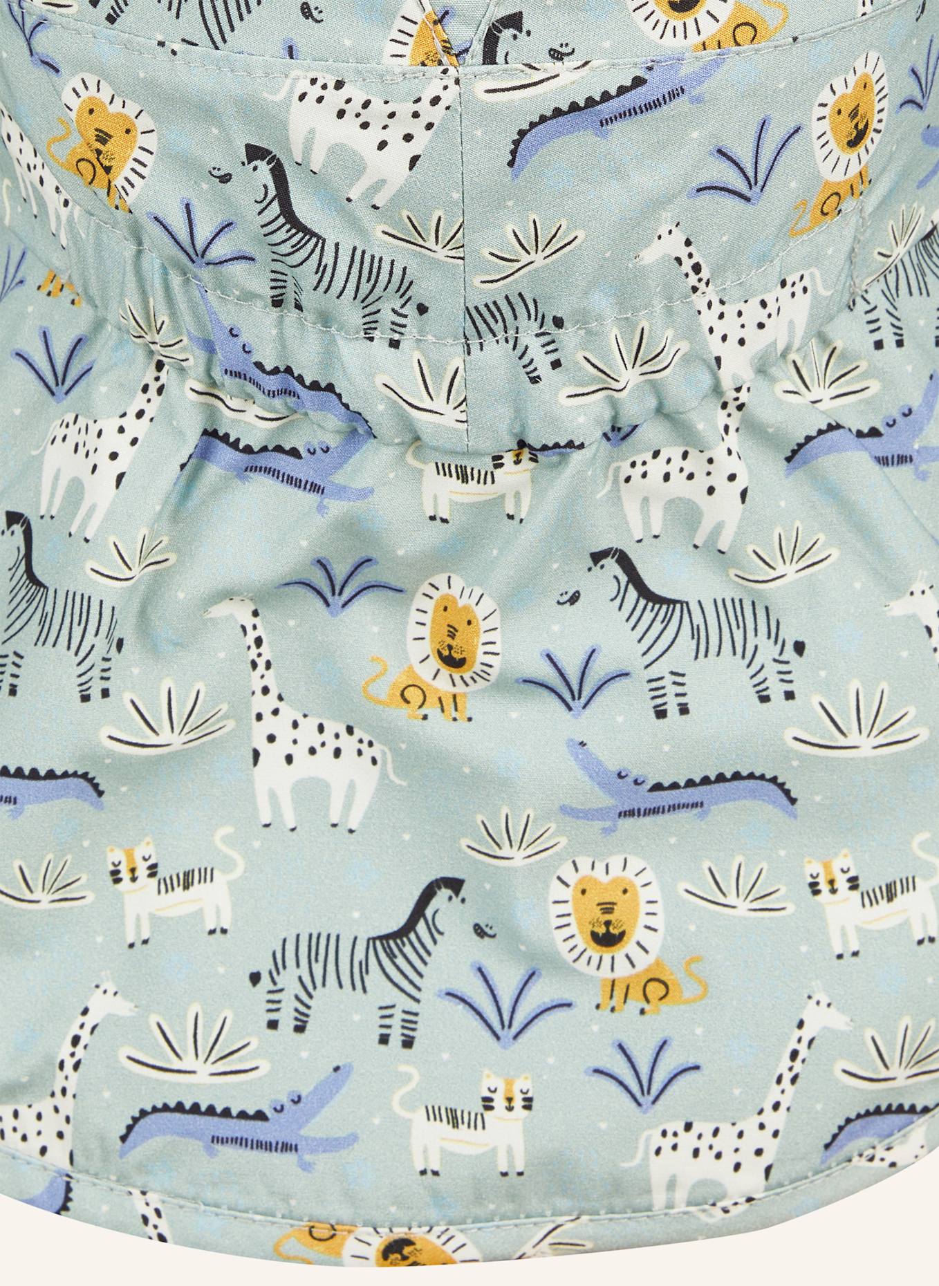 Sterntaler Schirmmütze mit Nackenschutz Zootiere: HELLGRÜN