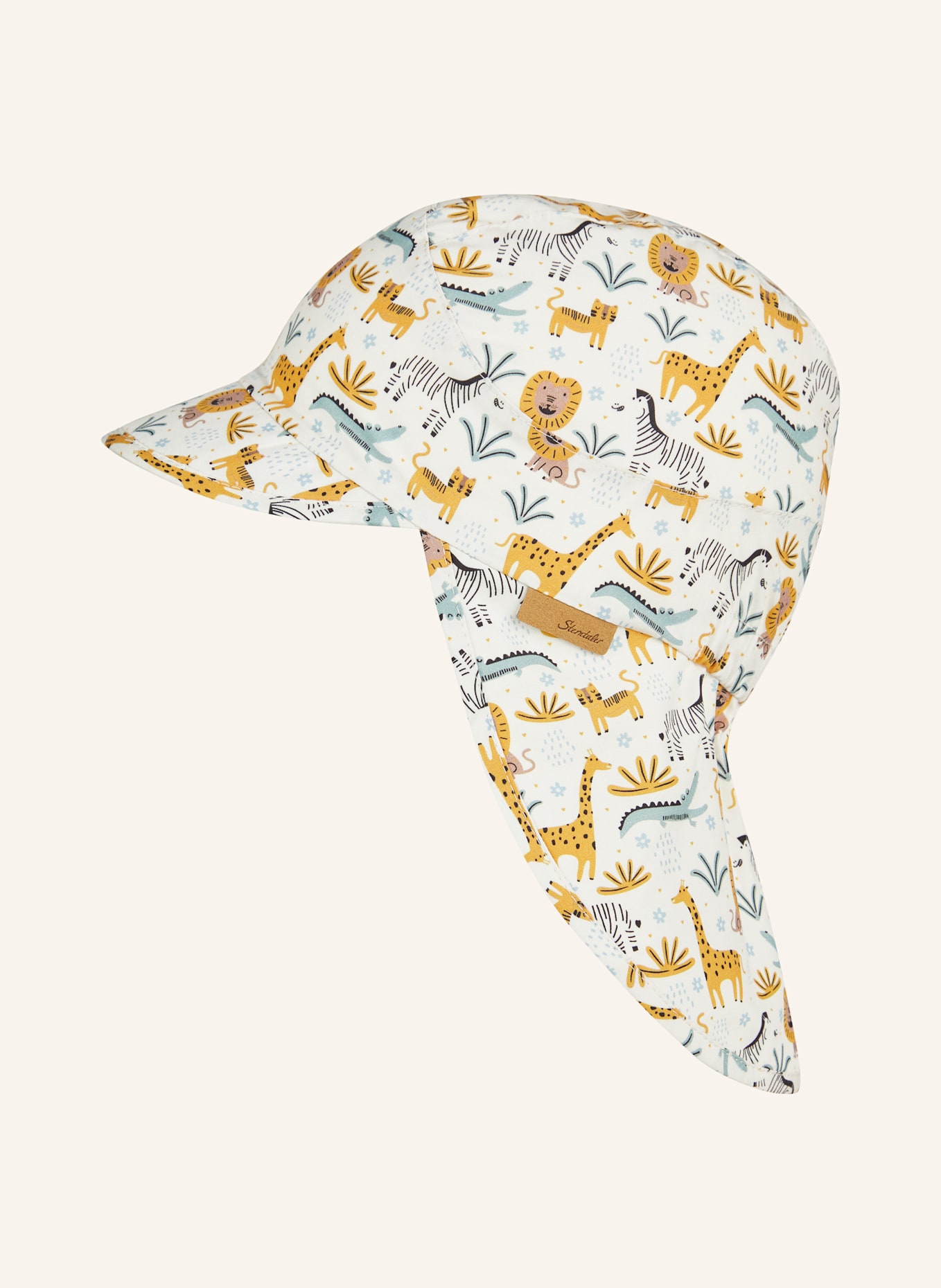 Sterntaler Schirmmütze mit Nackenschutz Zootiere: BEIGE