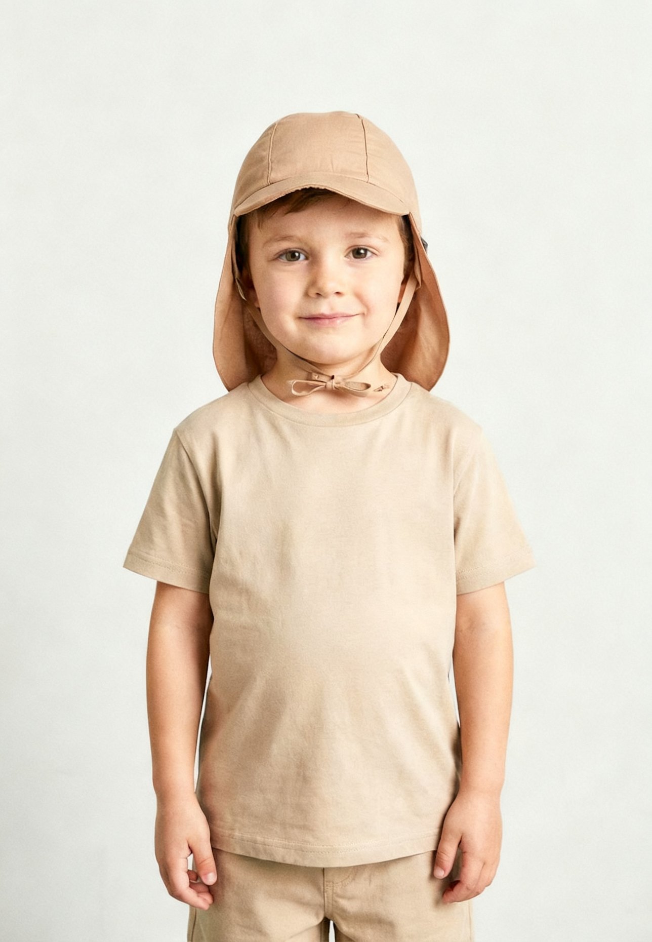 Sterntaler Schirmmütze mit Nackenschutz: TAUPE