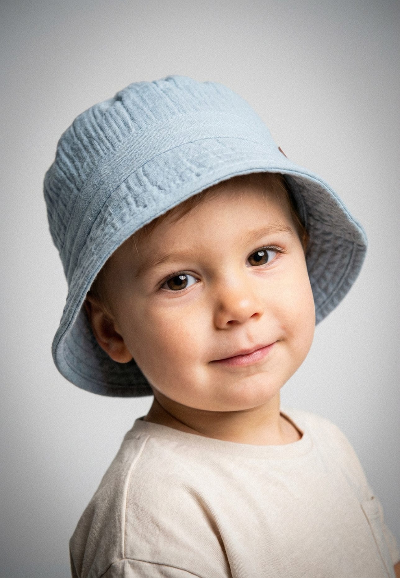 Sterntaler Fischerhut Musselin: HELLBLAU