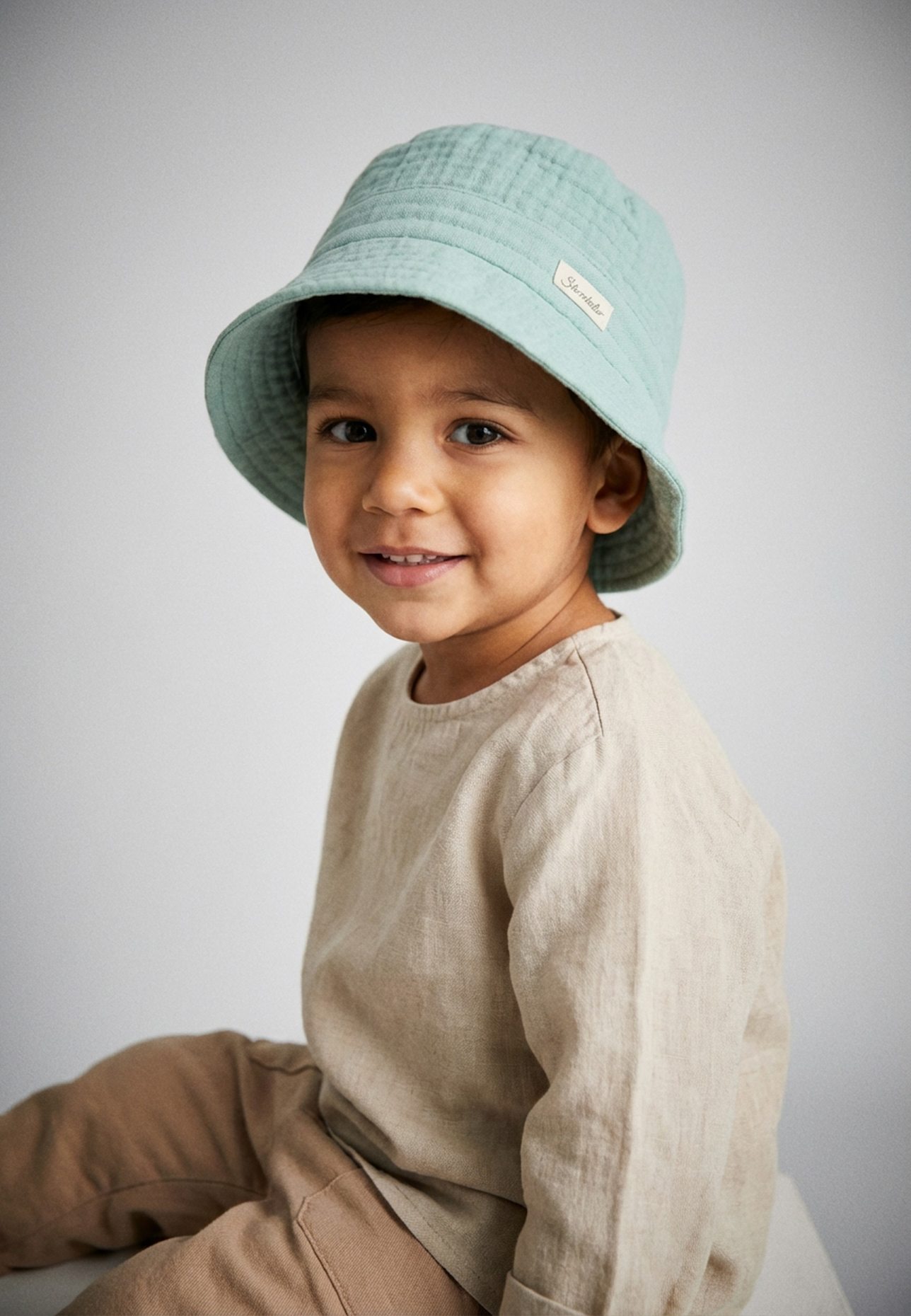 Sterntaler Fischerhut Musselin: TÜRKIS