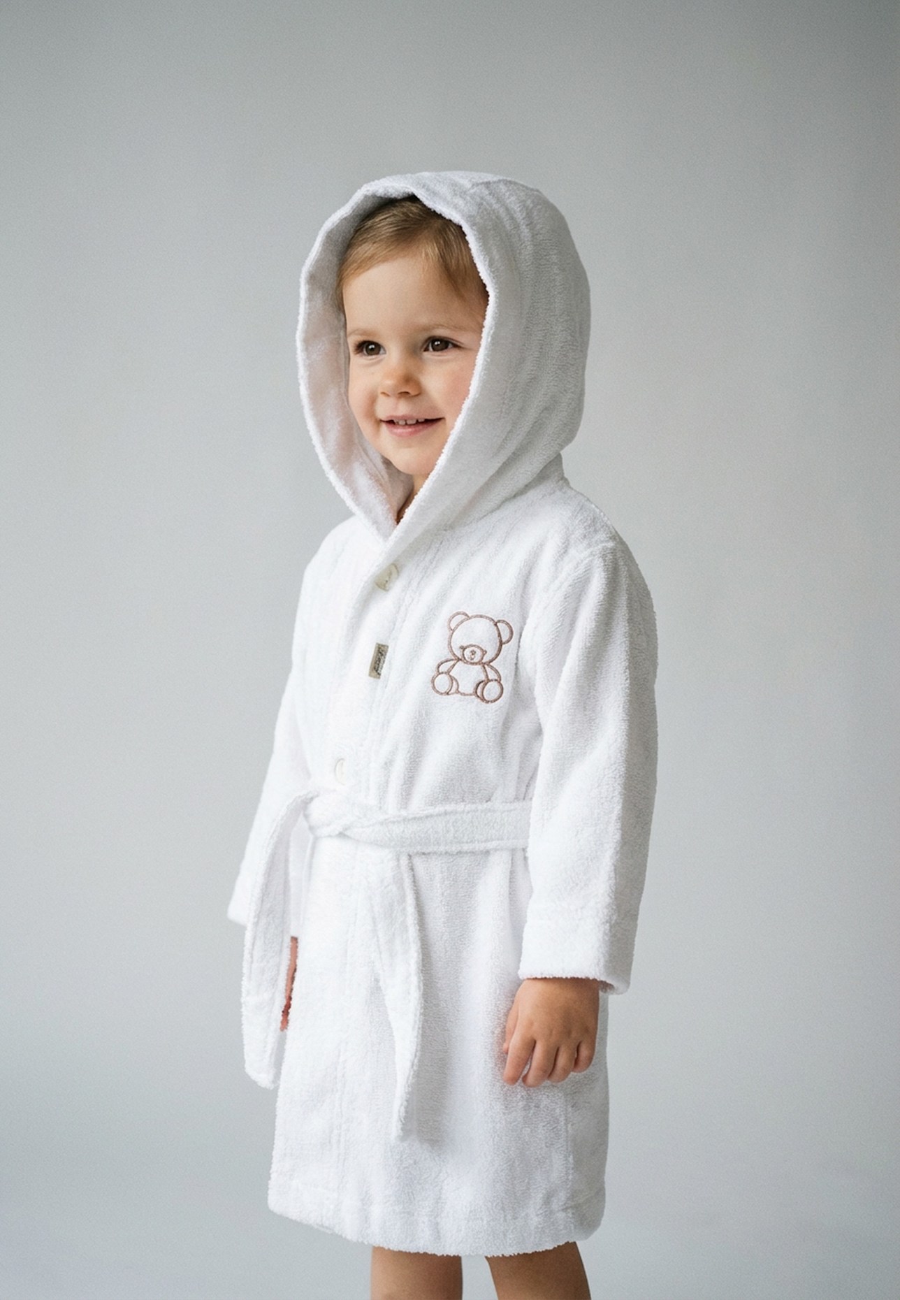 Sterntaler Bademantel BÄR Bo: WEISS