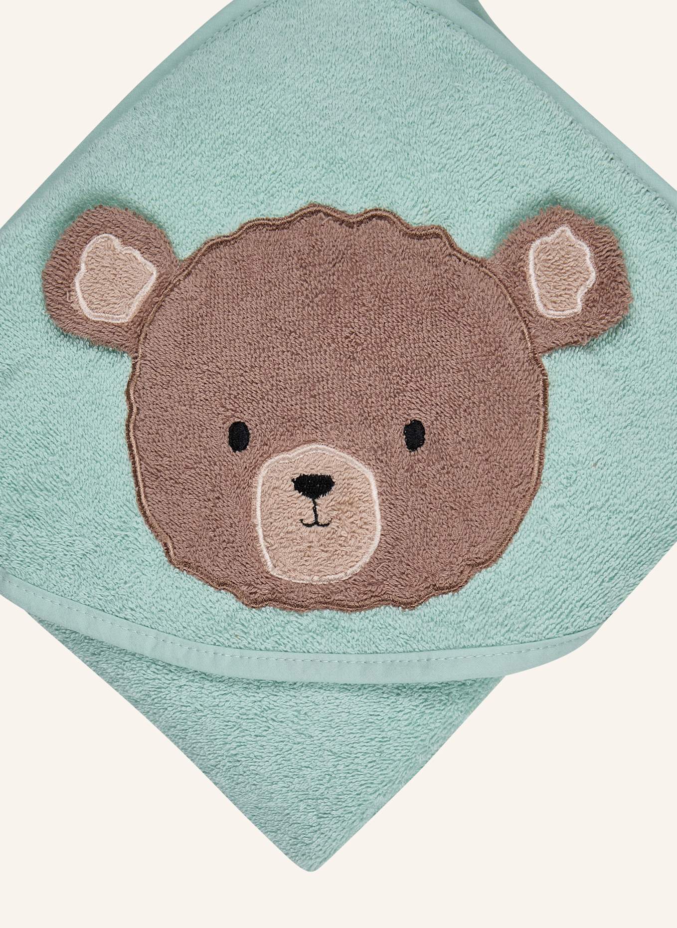 Sterntaler Motiv-Kapuzenbadetuch BÄR Bo: HELLGRÜN