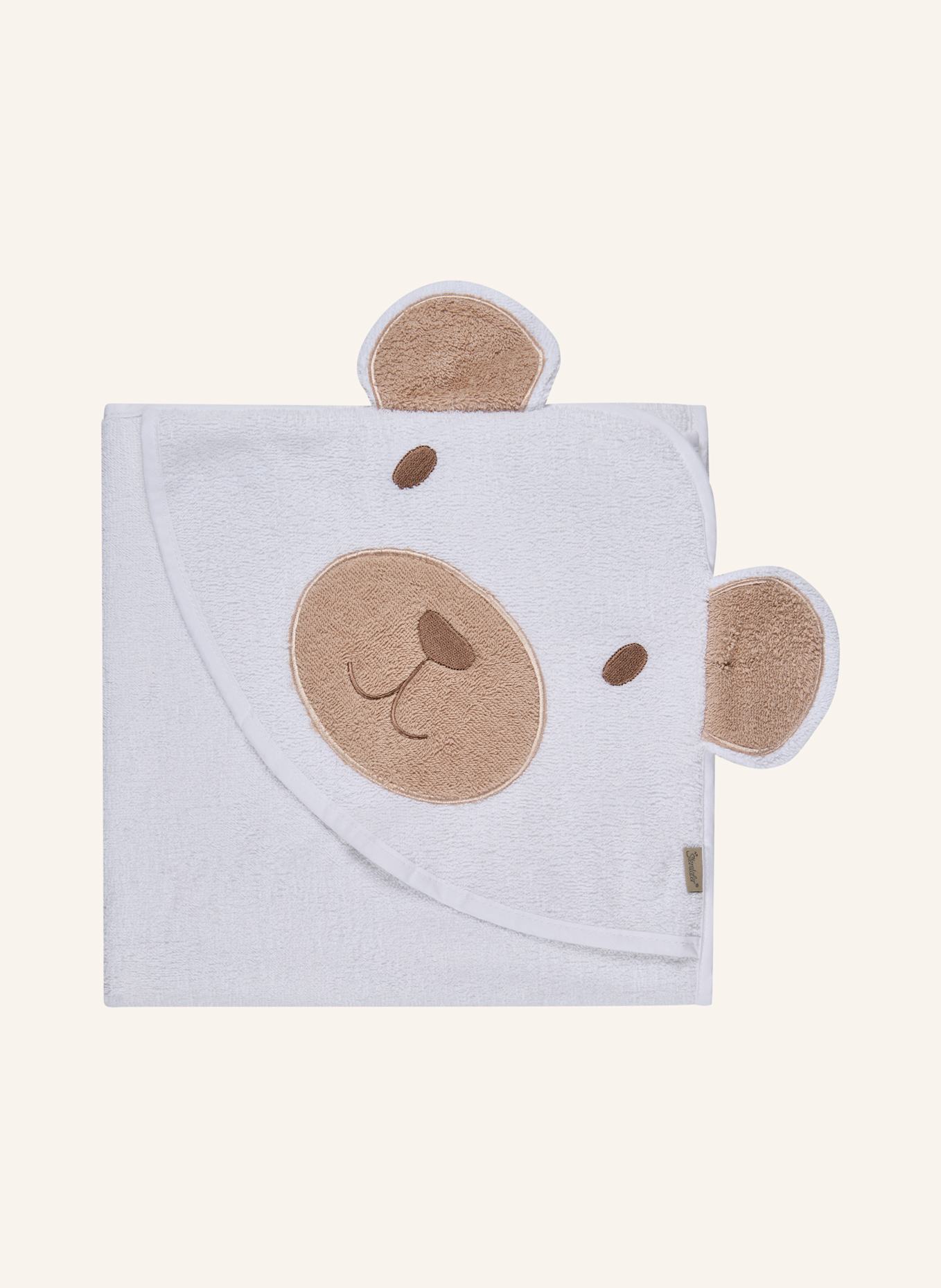 Sterntaler Motiv-Kapuzenbadetuch BÄR Bo: WEISS