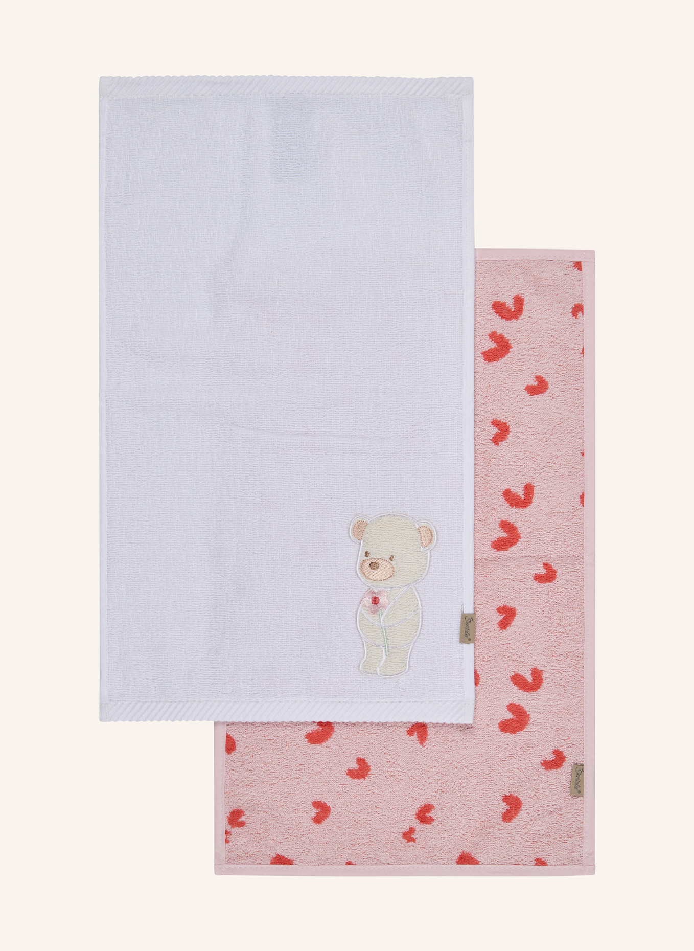 Sterntaler Kinderhandtuch 2er-Pack BÄR Betty: ROSA
