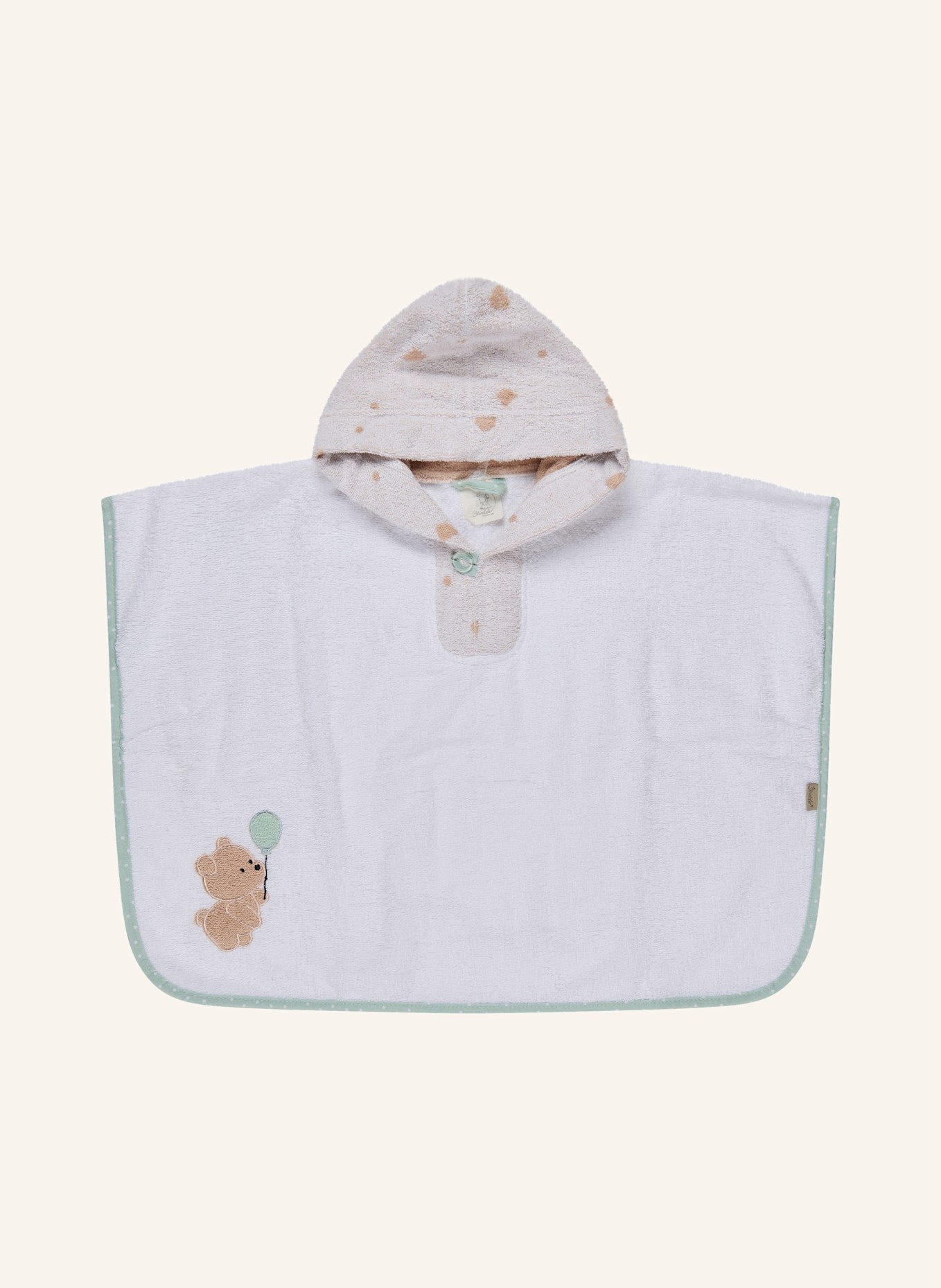 Sterntaler Poncho BÄR Bo: WEISS