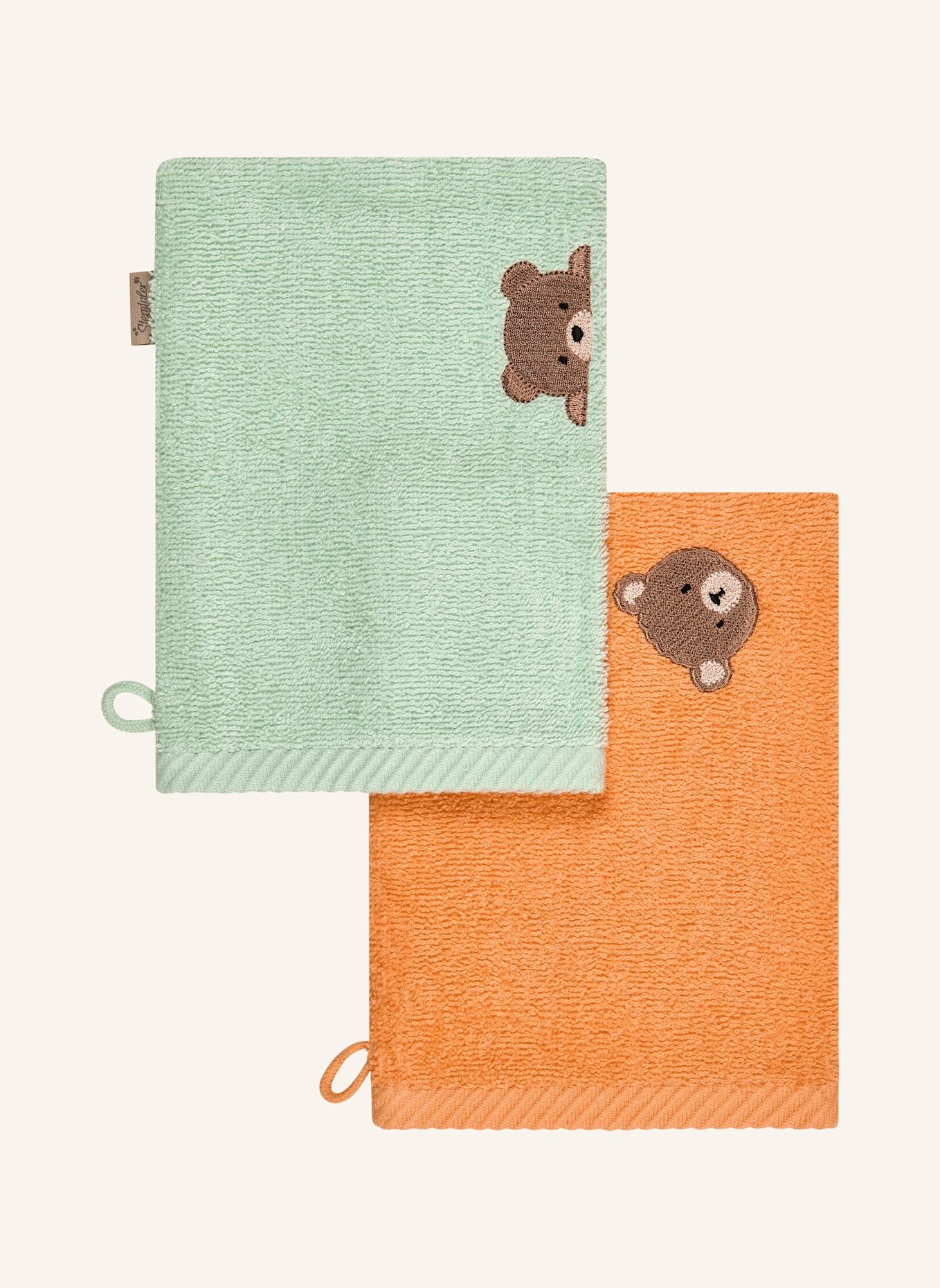 Sterntaler Waschhandschuhe 2er-Pack BÄR Bo: WEISS