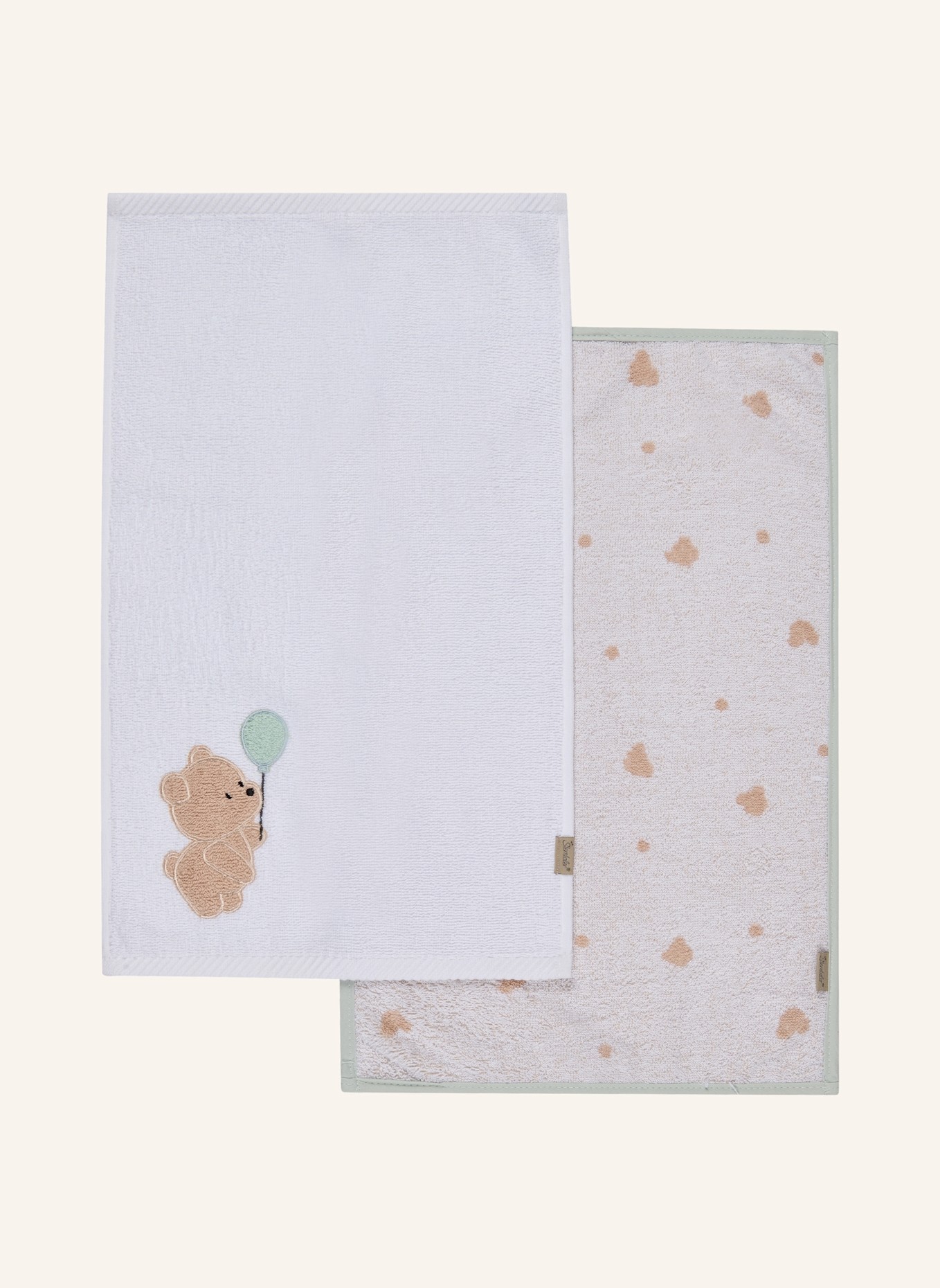 Sterntaler Kinderhandtuch 2er-Pack BÄR Bo: WEISS