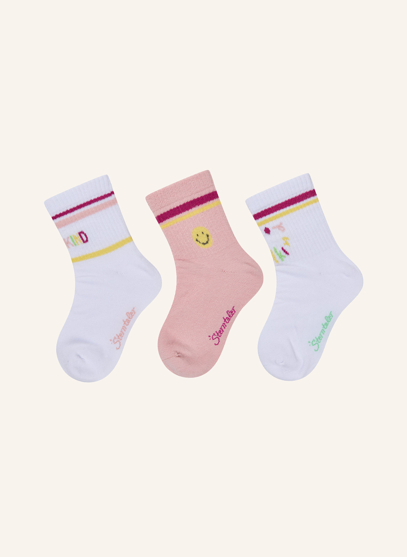 Sterntaler Socken 3er-Pack Schulkind: HELLROSA