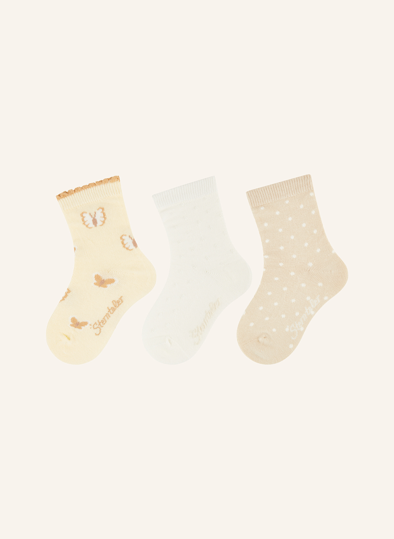 Sterntaler Socken 3er-Pack Schmetterling: GELB