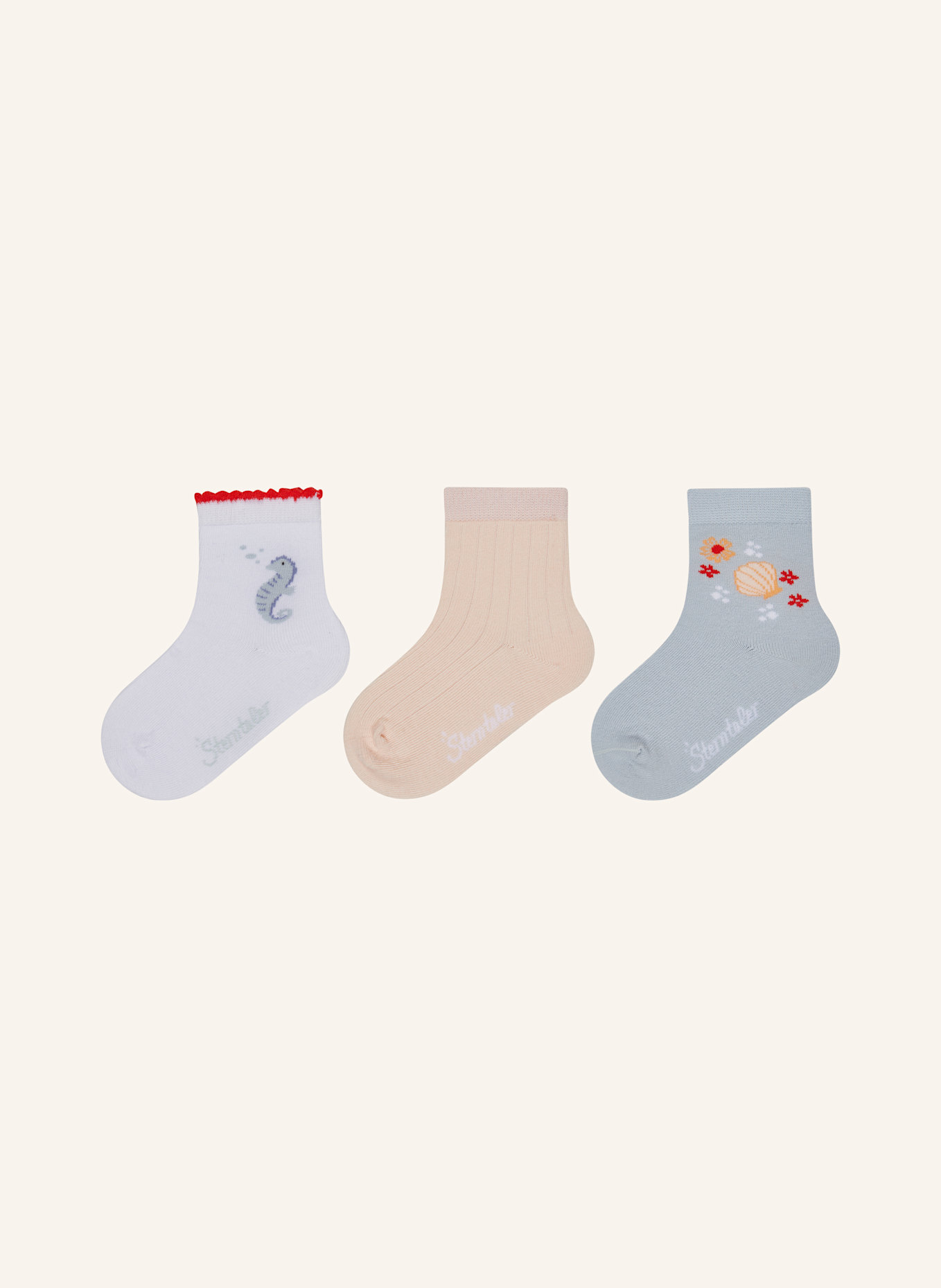 Sterntaler Socken 3er-Pack Seepferdchen: WEISS