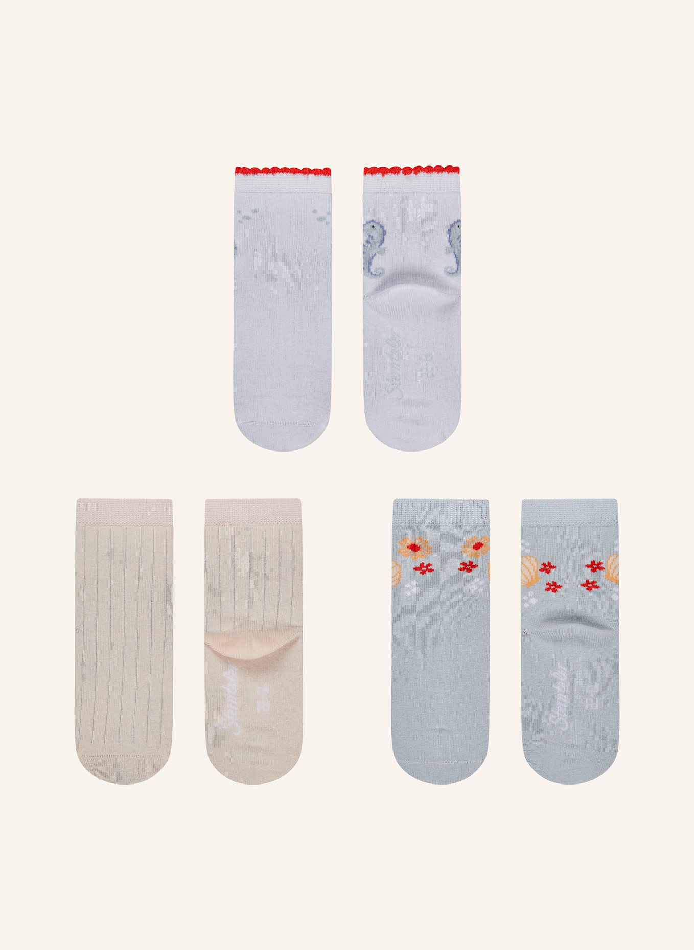 Sterntaler Socken 3er-Pack Seepferdchen: WEISS
