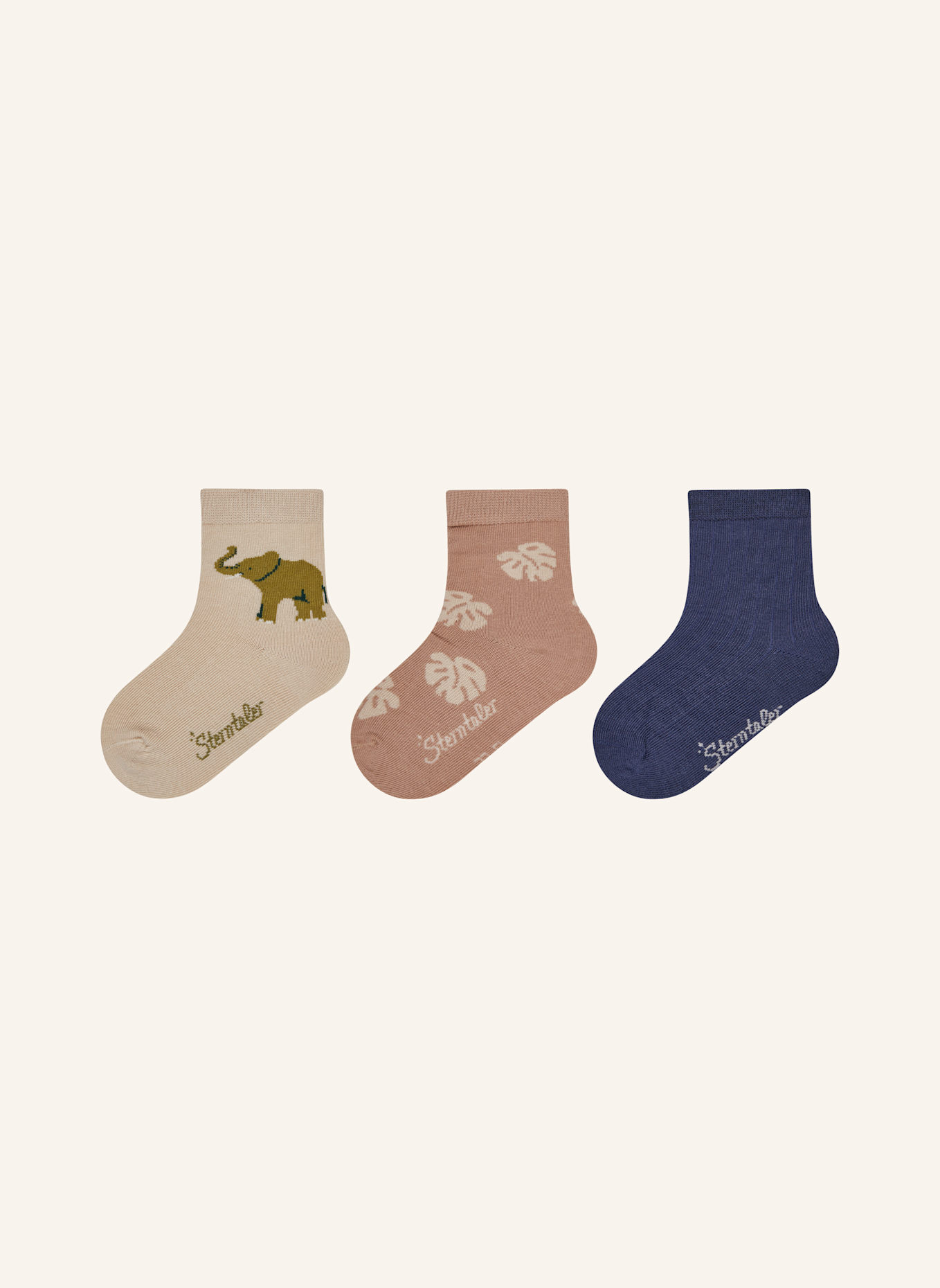 Sterntaler Socken 3er-Pack Elefant: BEIGE