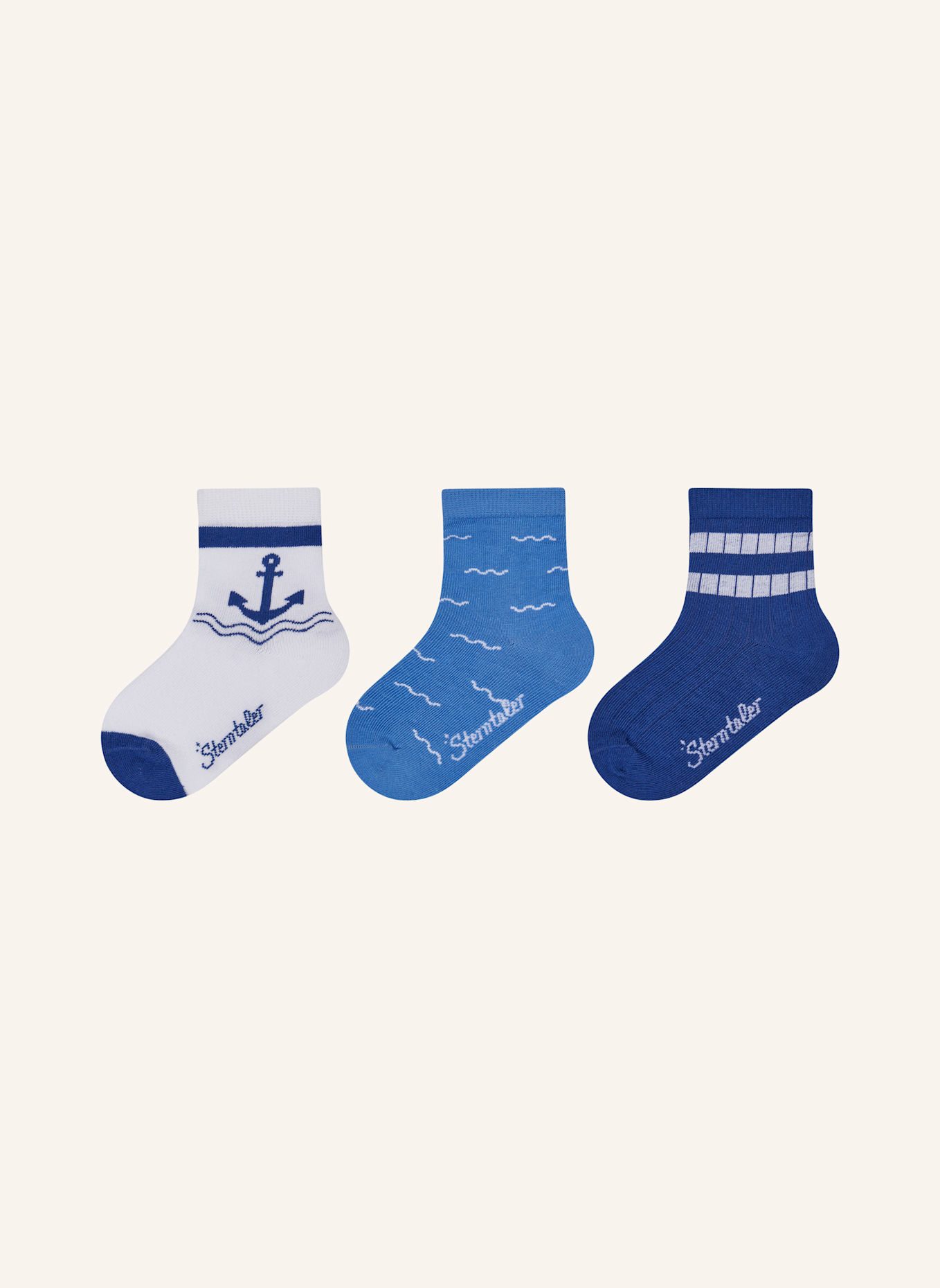 Sterntaler Socken 3er-Pack Anker: WEISS