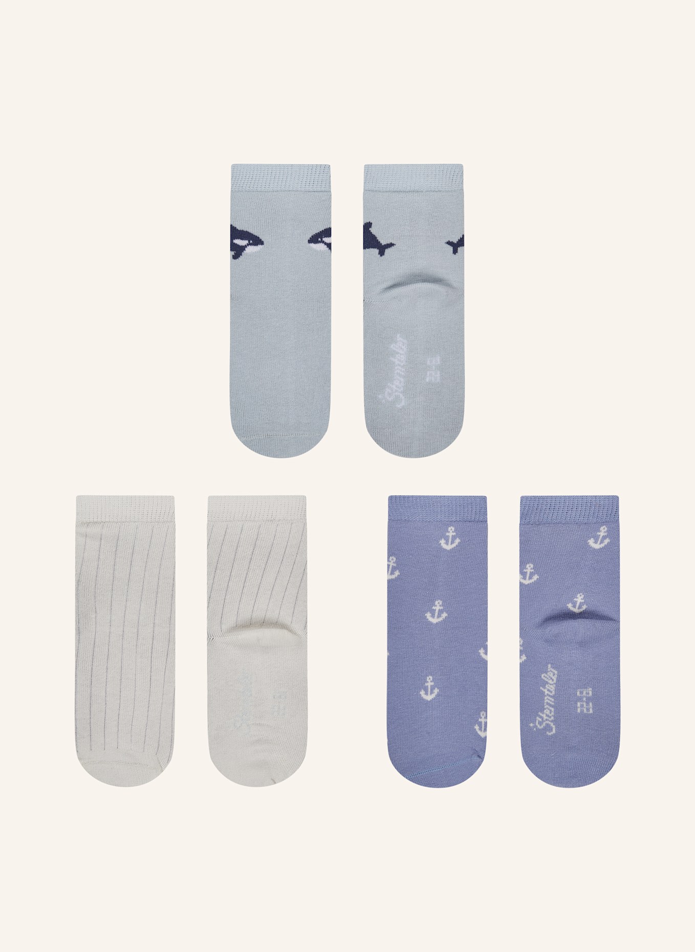 Sterntaler Socken 3er-Pack Wal: BLAU