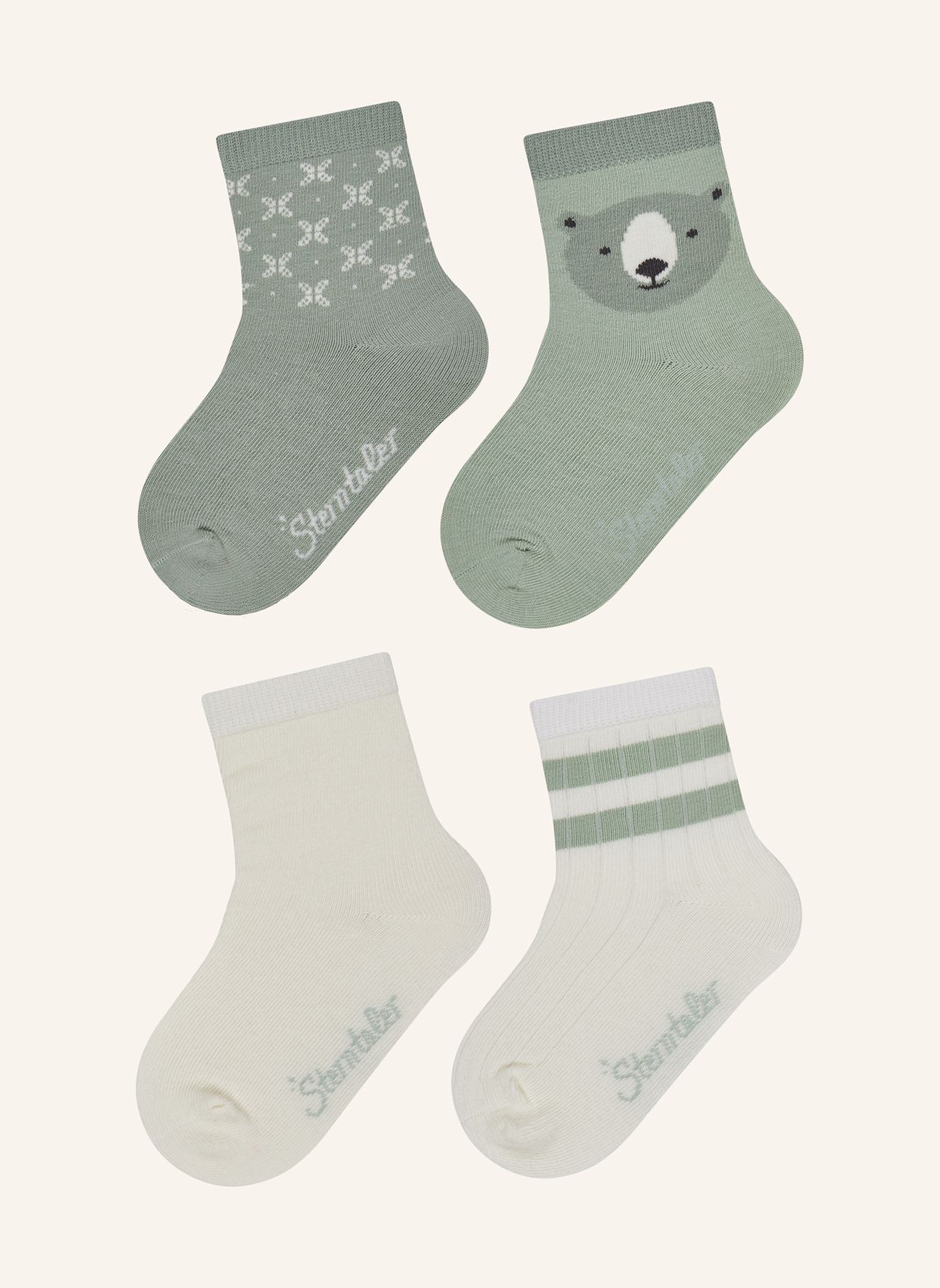 Sterntaler Socken 4er-Pack Rippe: BEIGE