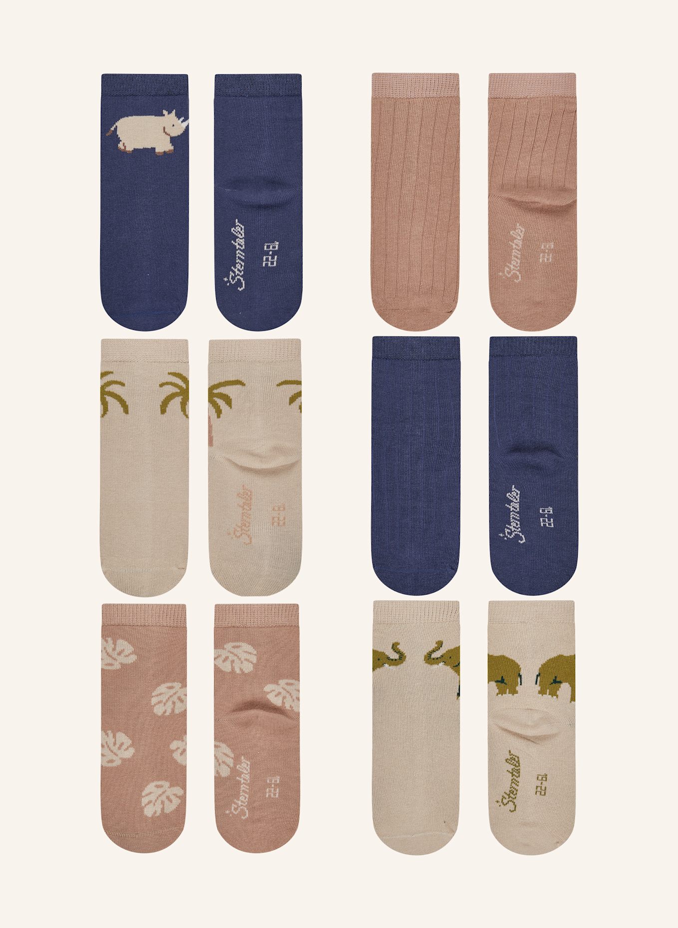 Sterntaler Socken 6er-Pack Elefant: BEIGE