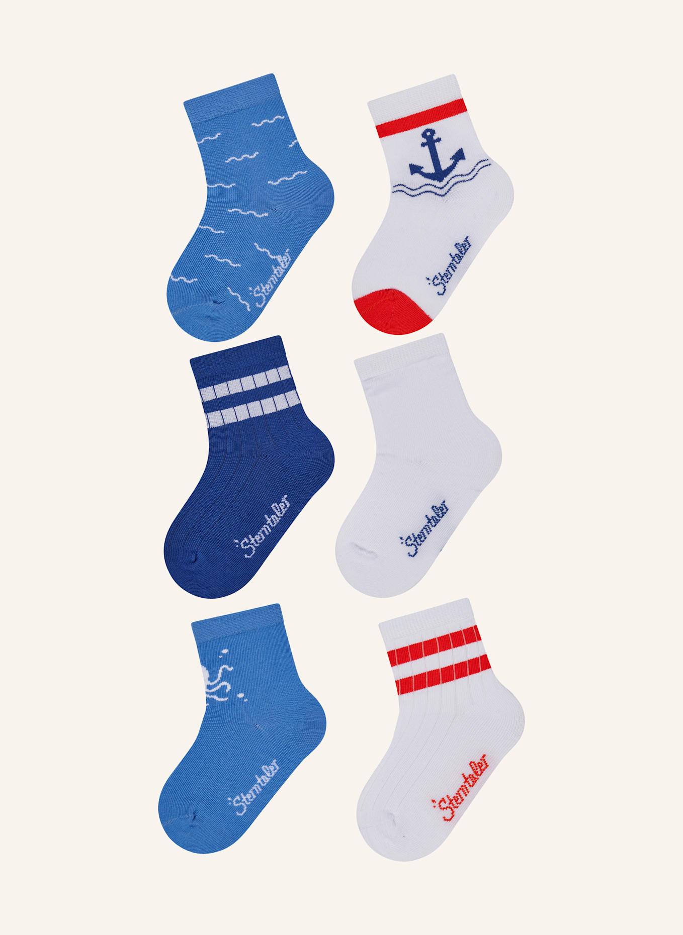 Sterntaler Socken 6er-Pack Anker: WEISS