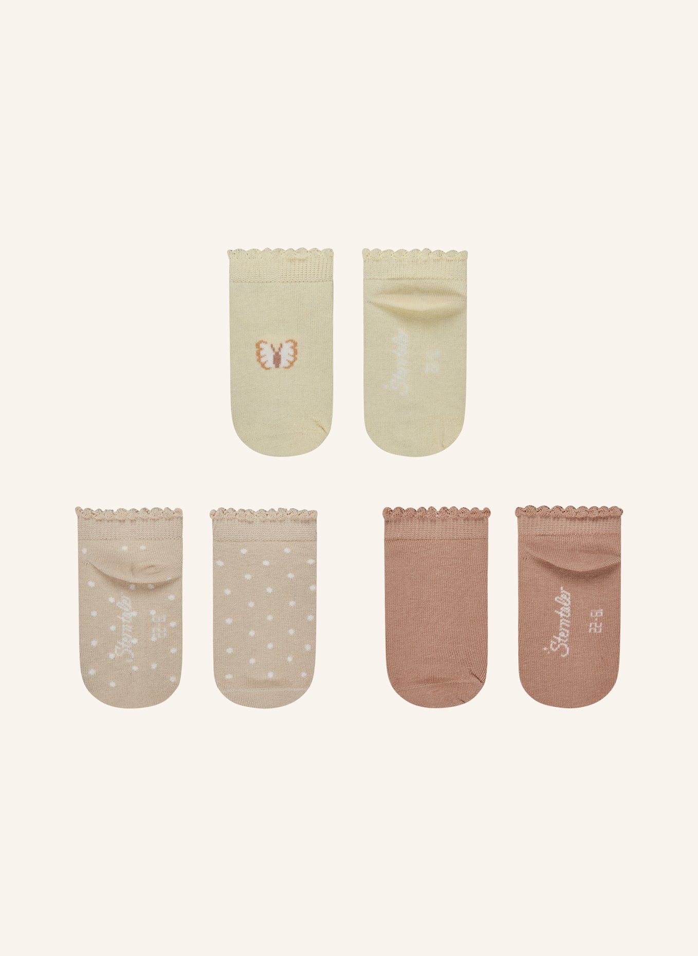 Sterntaler Sneaker Socken 3er-Pack Schmetterling: GELB