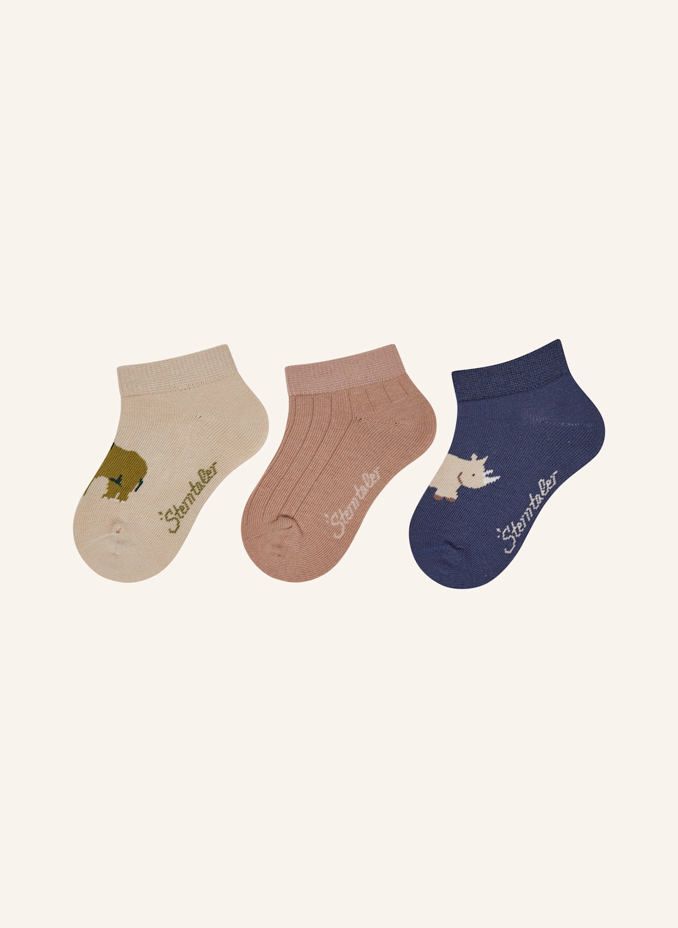 Sterntaler Sneaker Socken 3er-Pack Elefant: BEIGE