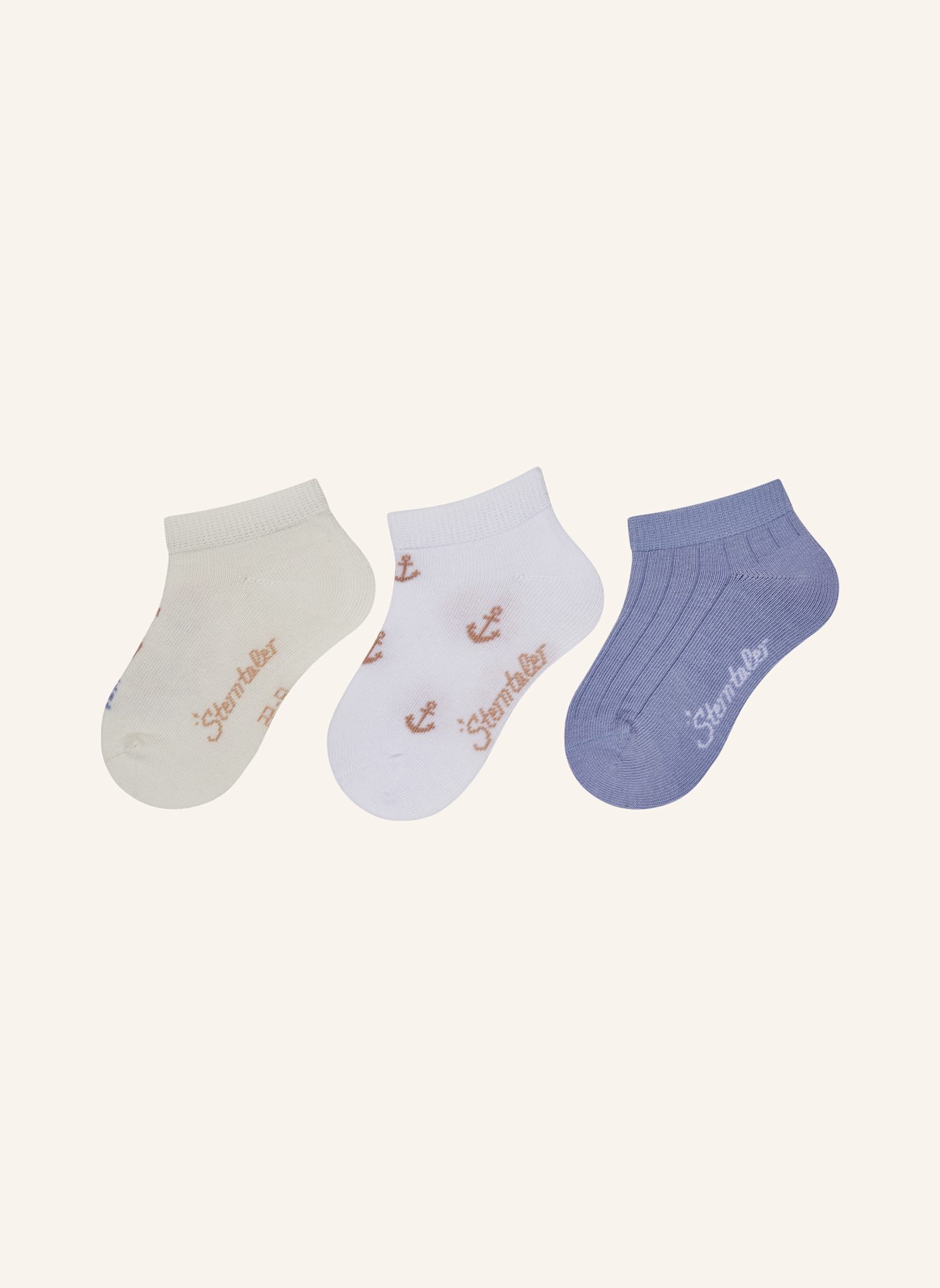 Sterntaler Sneaker Socken 3er-Pack Hippo: HELLGRAU