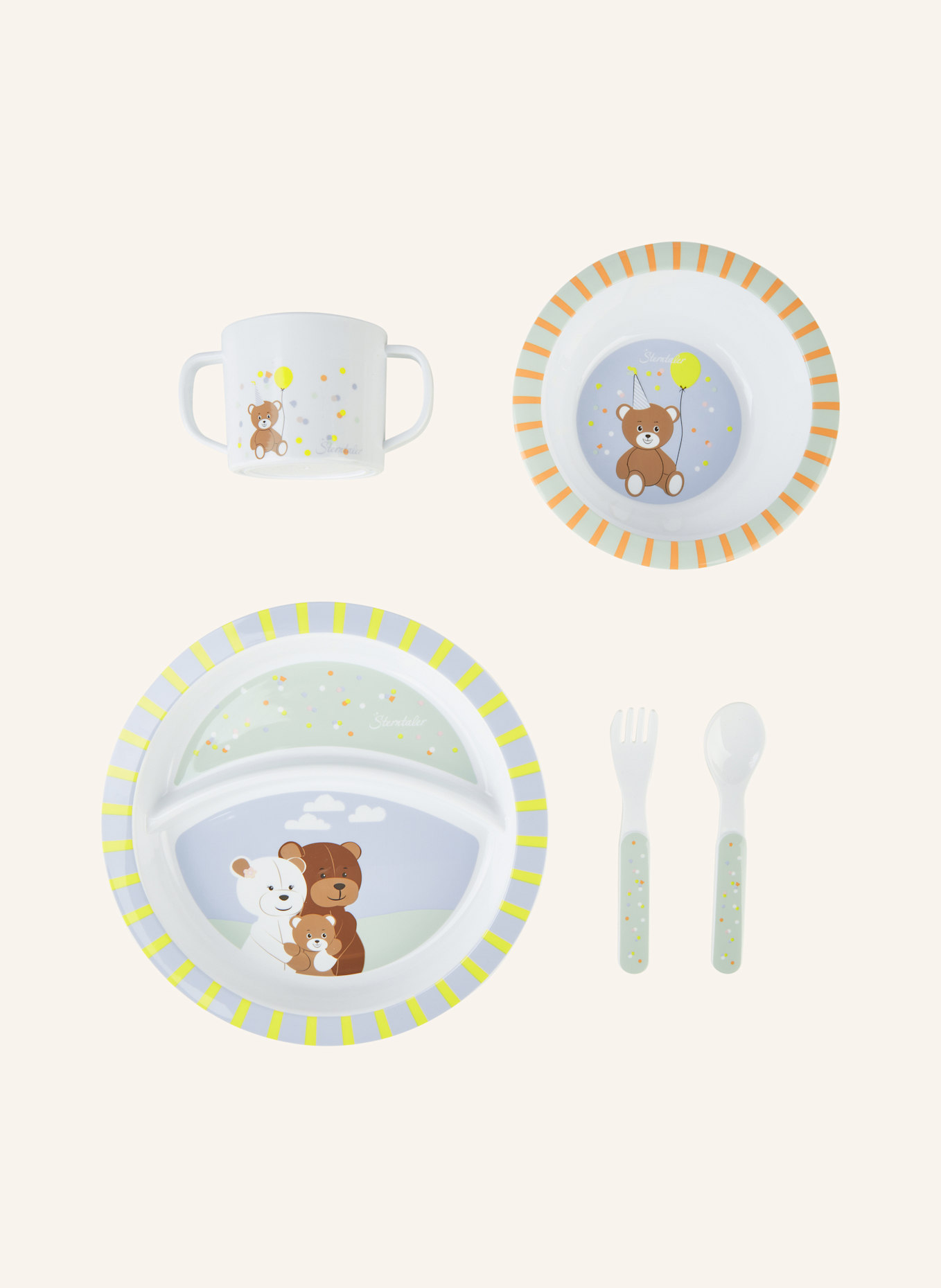 Sterntaler Geschirrset FAMILIE Bär: WEISS
