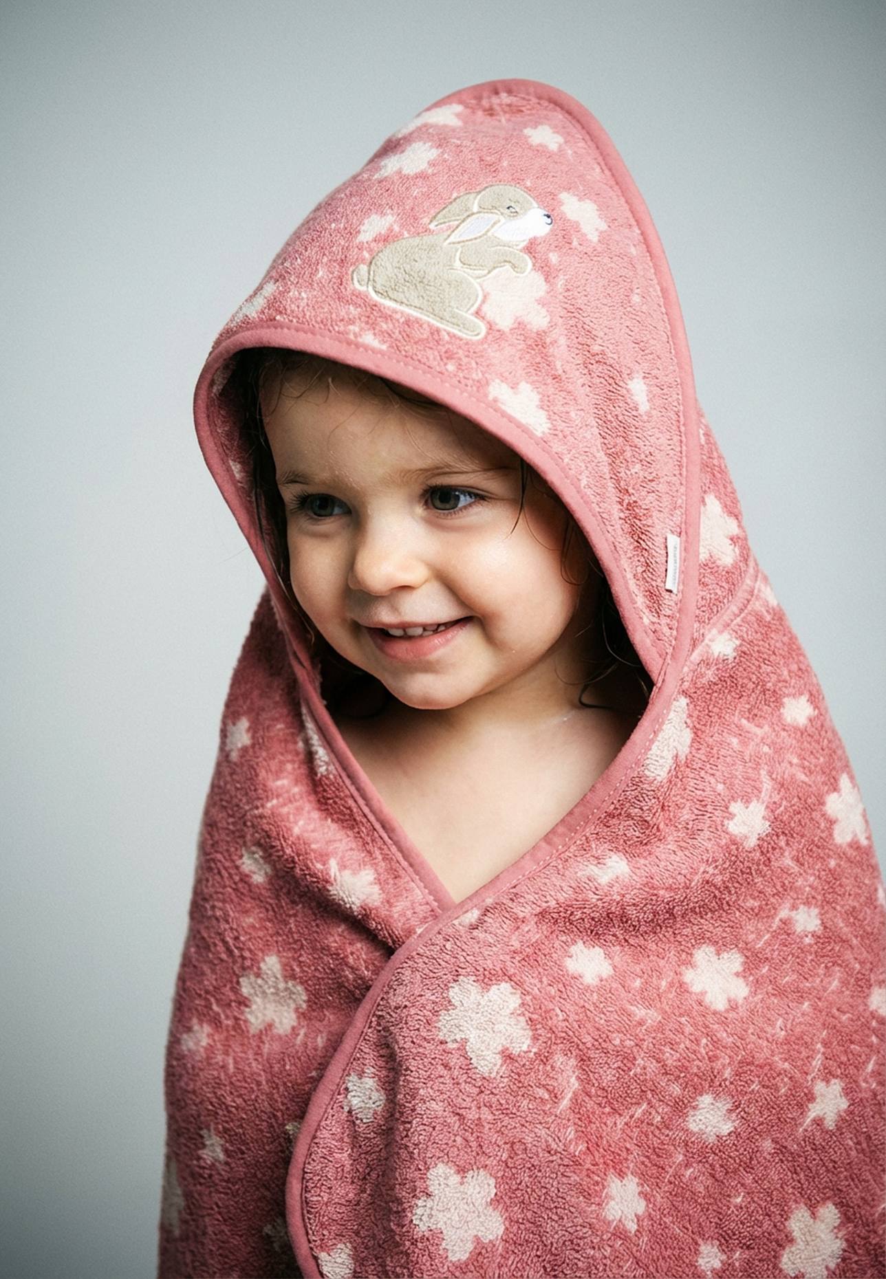 Sterntaler Kapuzenbadetuch 100x100 cm Hanni: ROSA